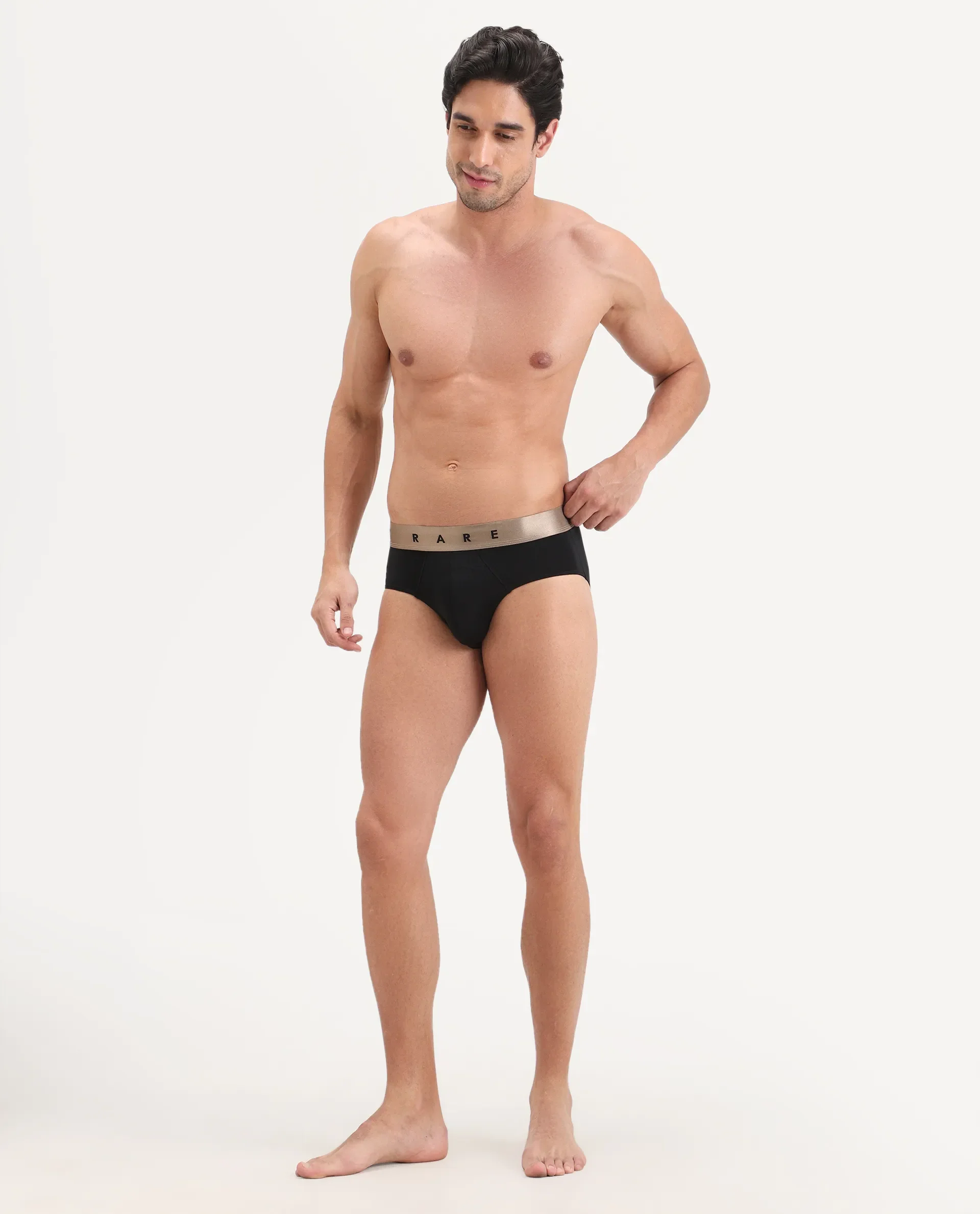 Rare Rabbit Men's Asit Black Soft Nylon Blend Stretch Briefs - Image 3