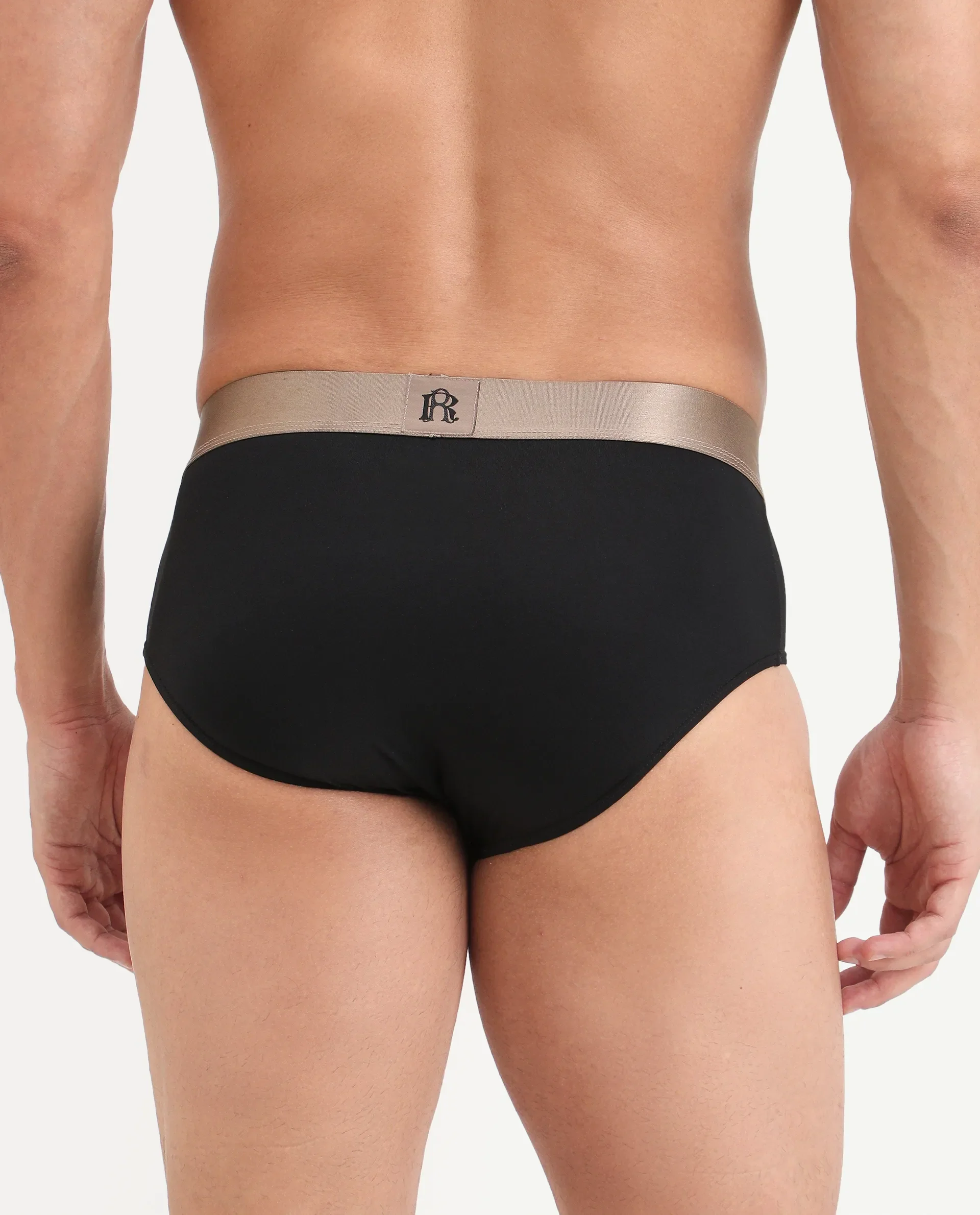Rare Rabbit Men's Asit Black Soft Nylon Blend Stretch Briefs - Image 4