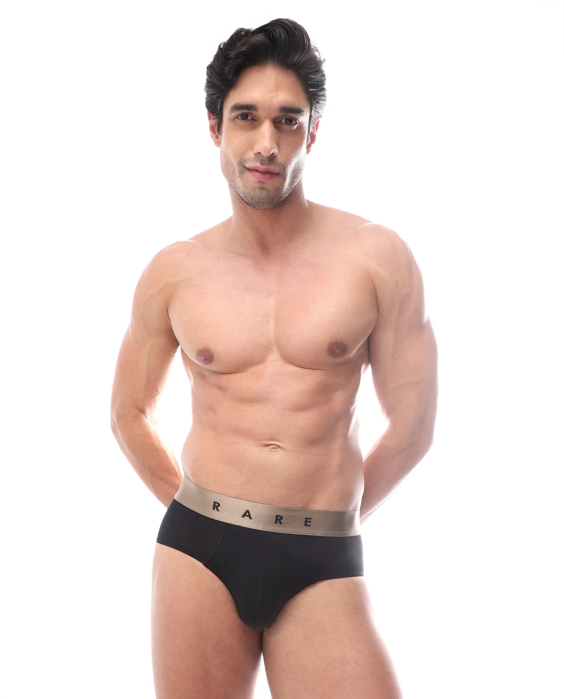 Rare Rabbit Men's Asit Black Soft Nylon Blend Stretch Briefs - Image 5