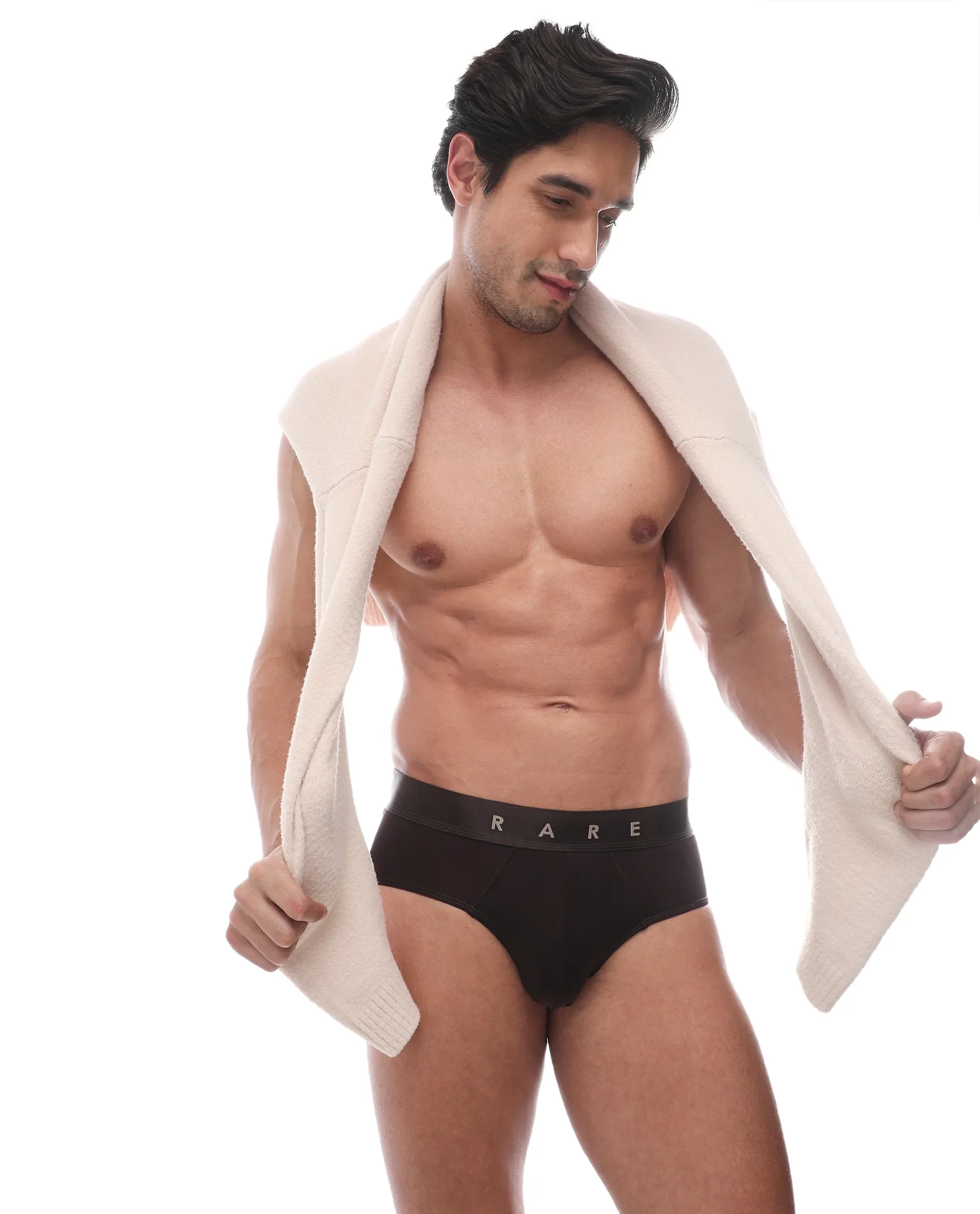 Rare Rabbit Men's Asit Brown Soft Nylon Blend Stretch Briefs - Image 5