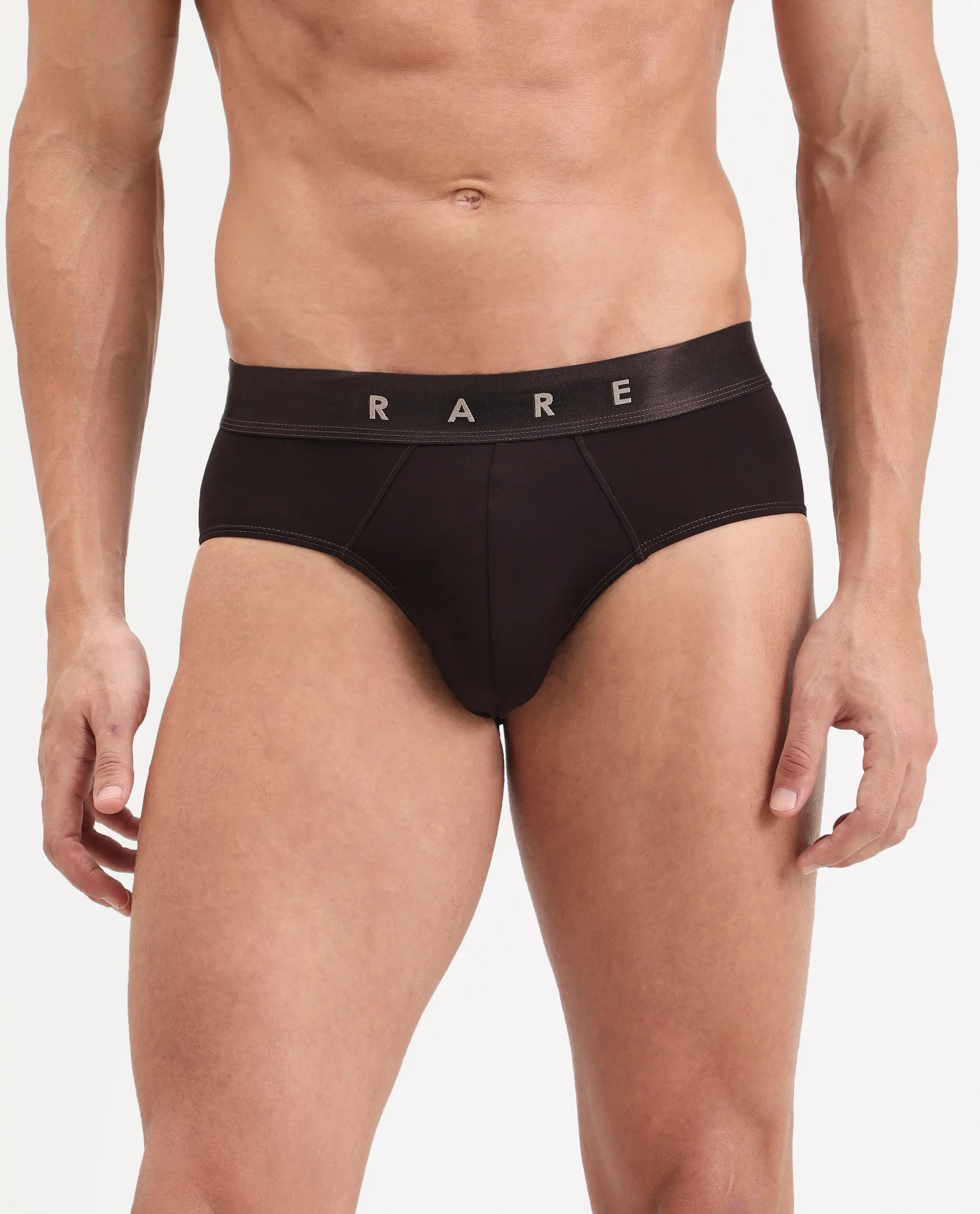 Rare Rabbit Men's Asit Brown Soft Nylon Blend Stretch Briefs - Image 6