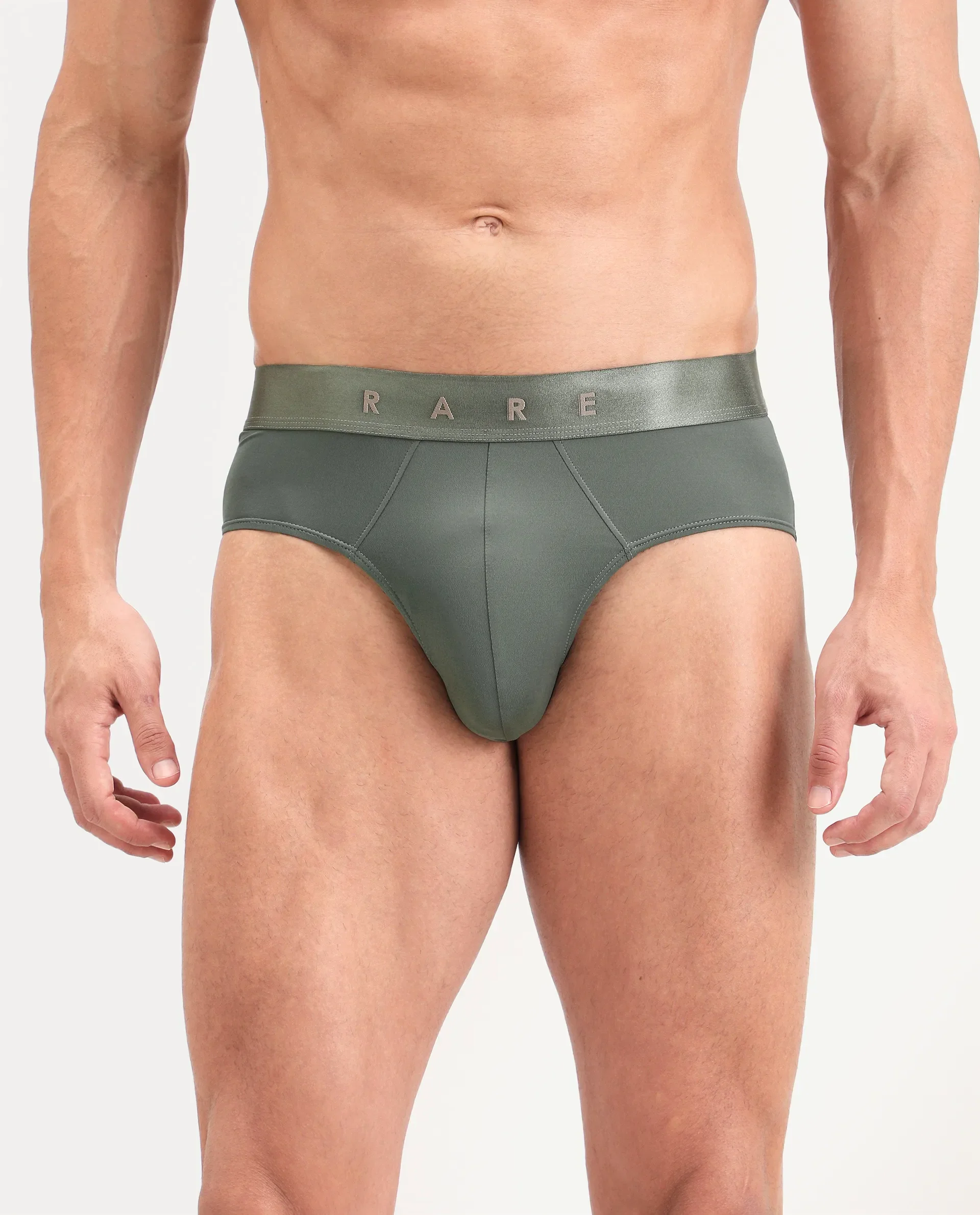 Rare Rabbit Men's Asit Green Soft Nylon Blend Stretch Briefs - Image 2