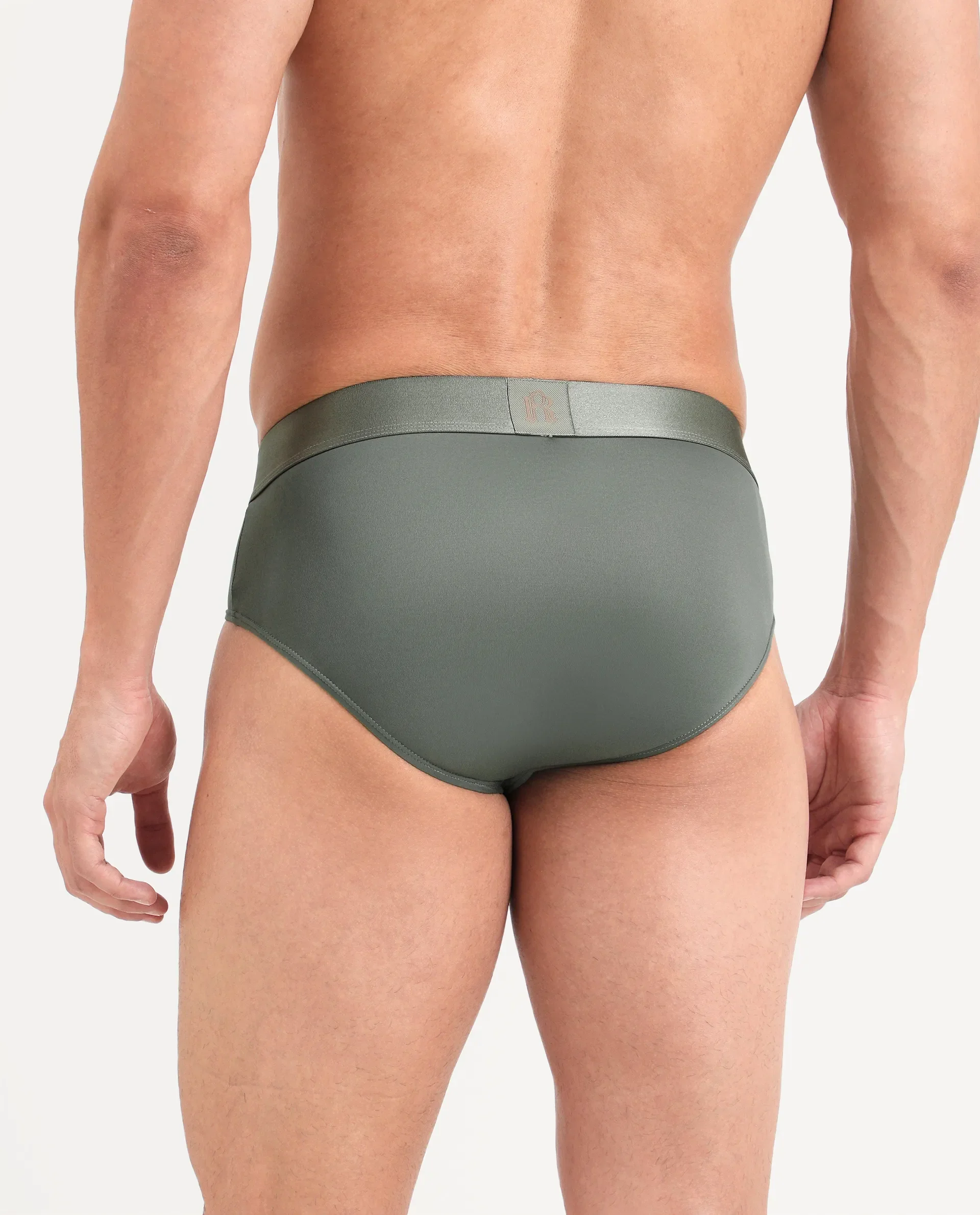 Rare Rabbit Men's Asit Green Soft Nylon Blend Stretch Briefs - Image 4