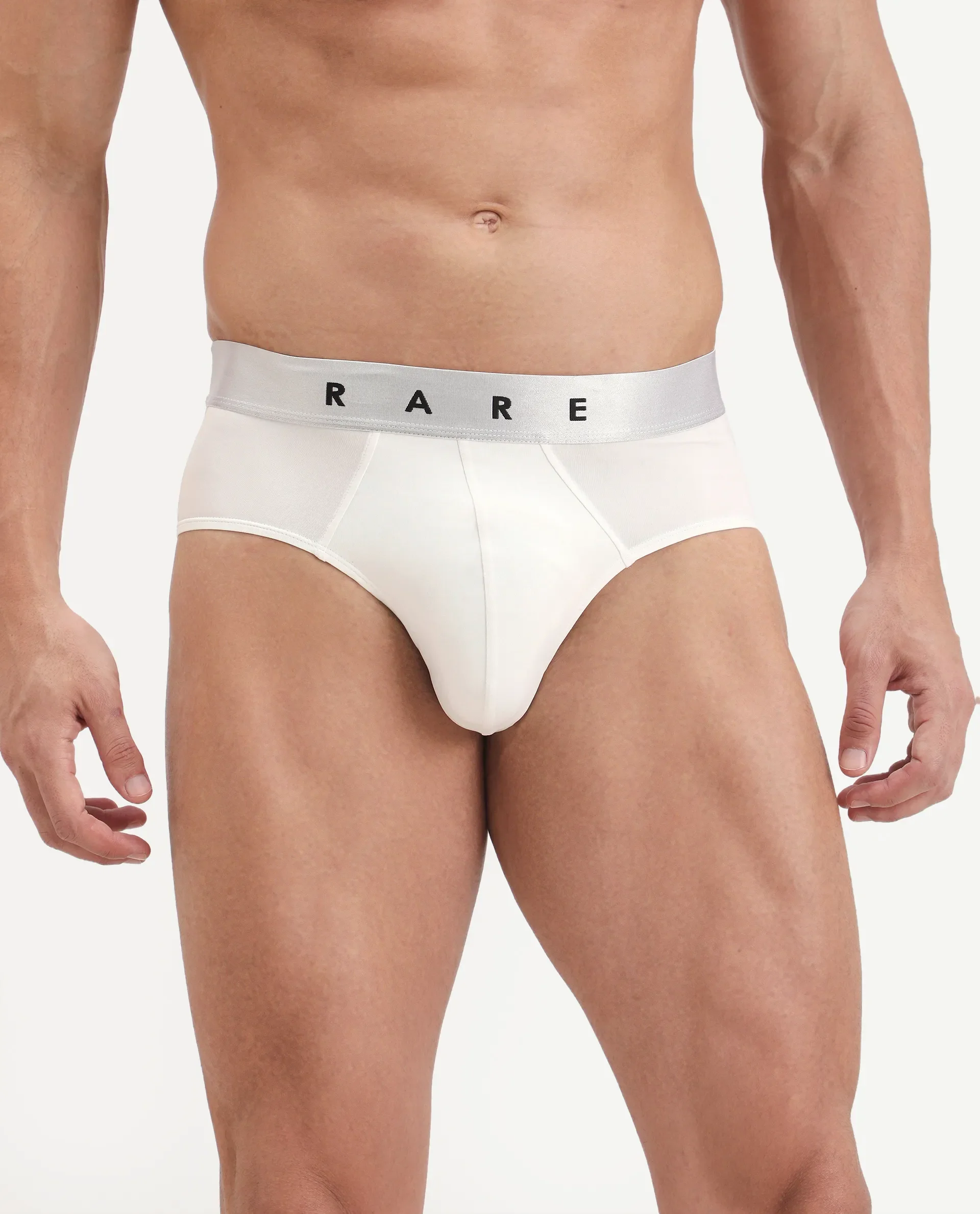 Rare Rabbit Men's Asit Off White Soft Nylon Blend Stretch Briefs - Image 2