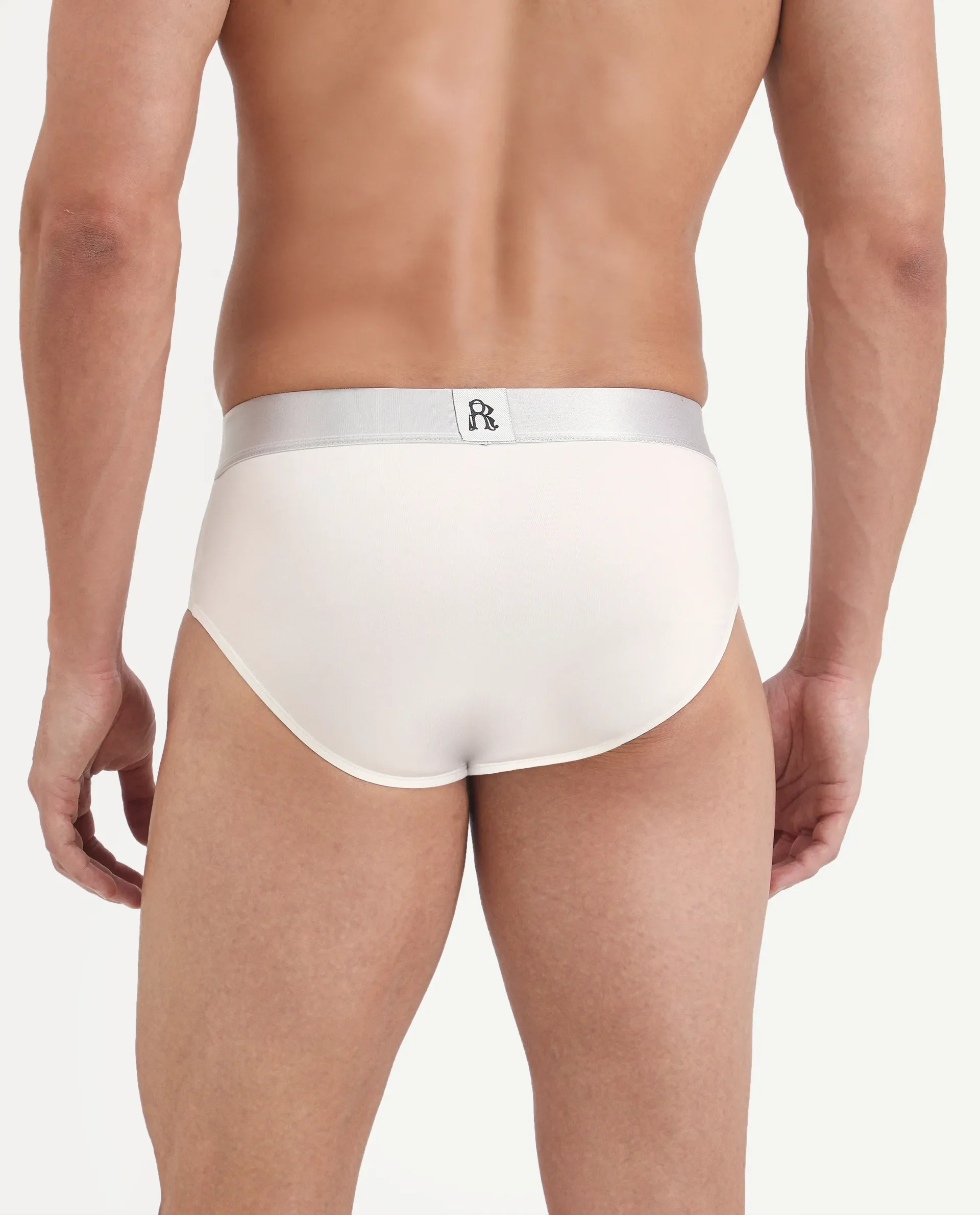 Rare Rabbit Men's Asit Off White Soft Nylon Blend Stretch Briefs - Image 4