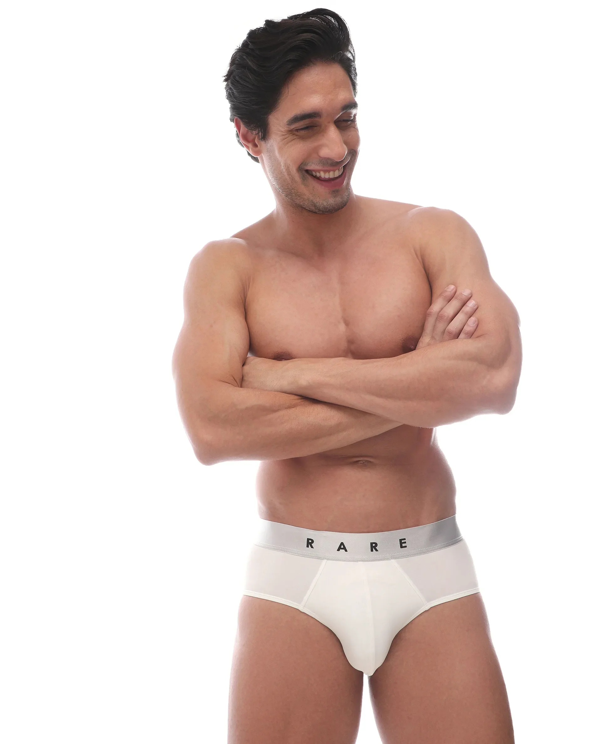 Rare Rabbit Men's Asit Off White Soft Nylon Blend Stretch Briefs - Image 6