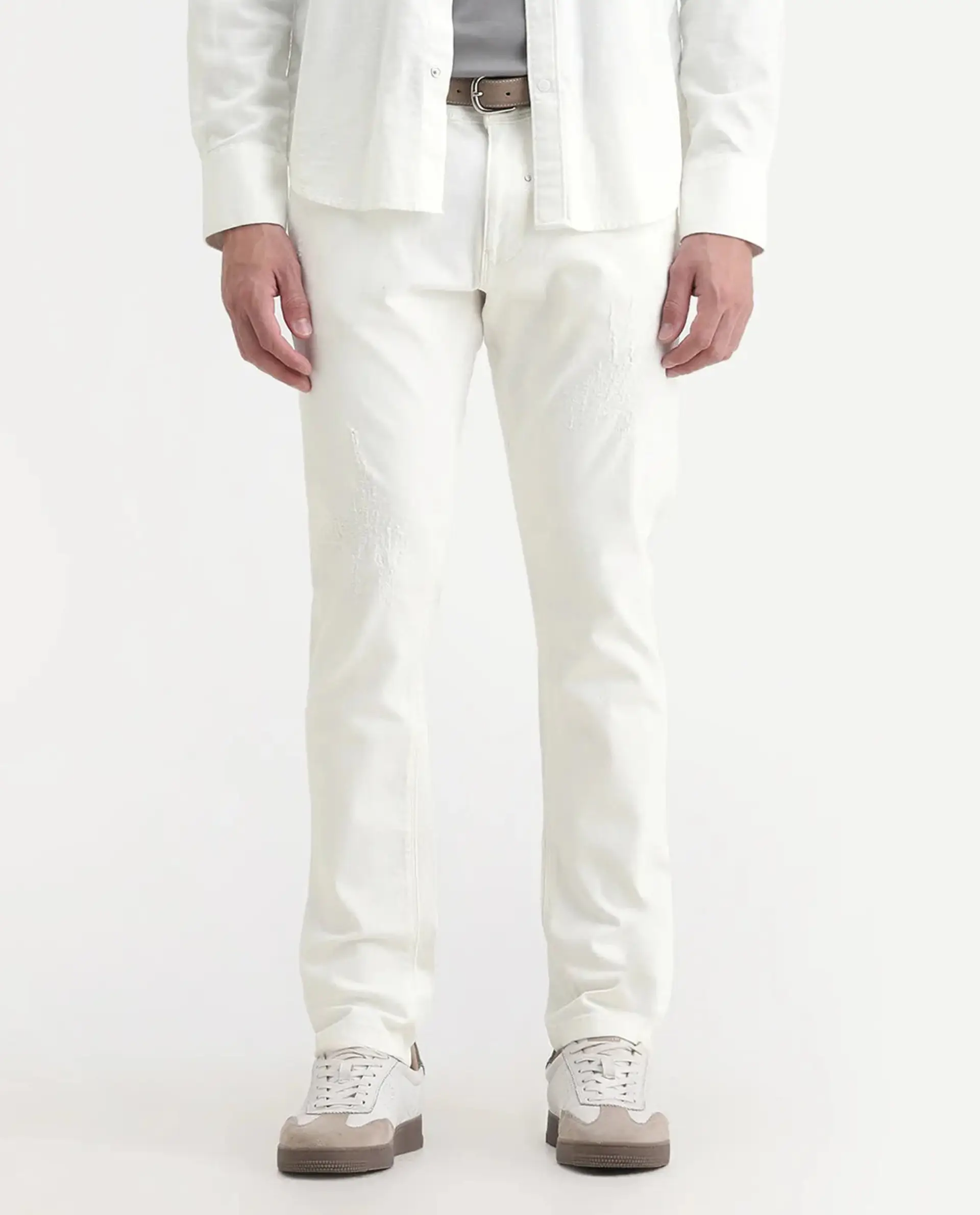 Rare Rabbit Men's Astral White Cotton Plain Hawk Slim Fit Jeans - Image 9