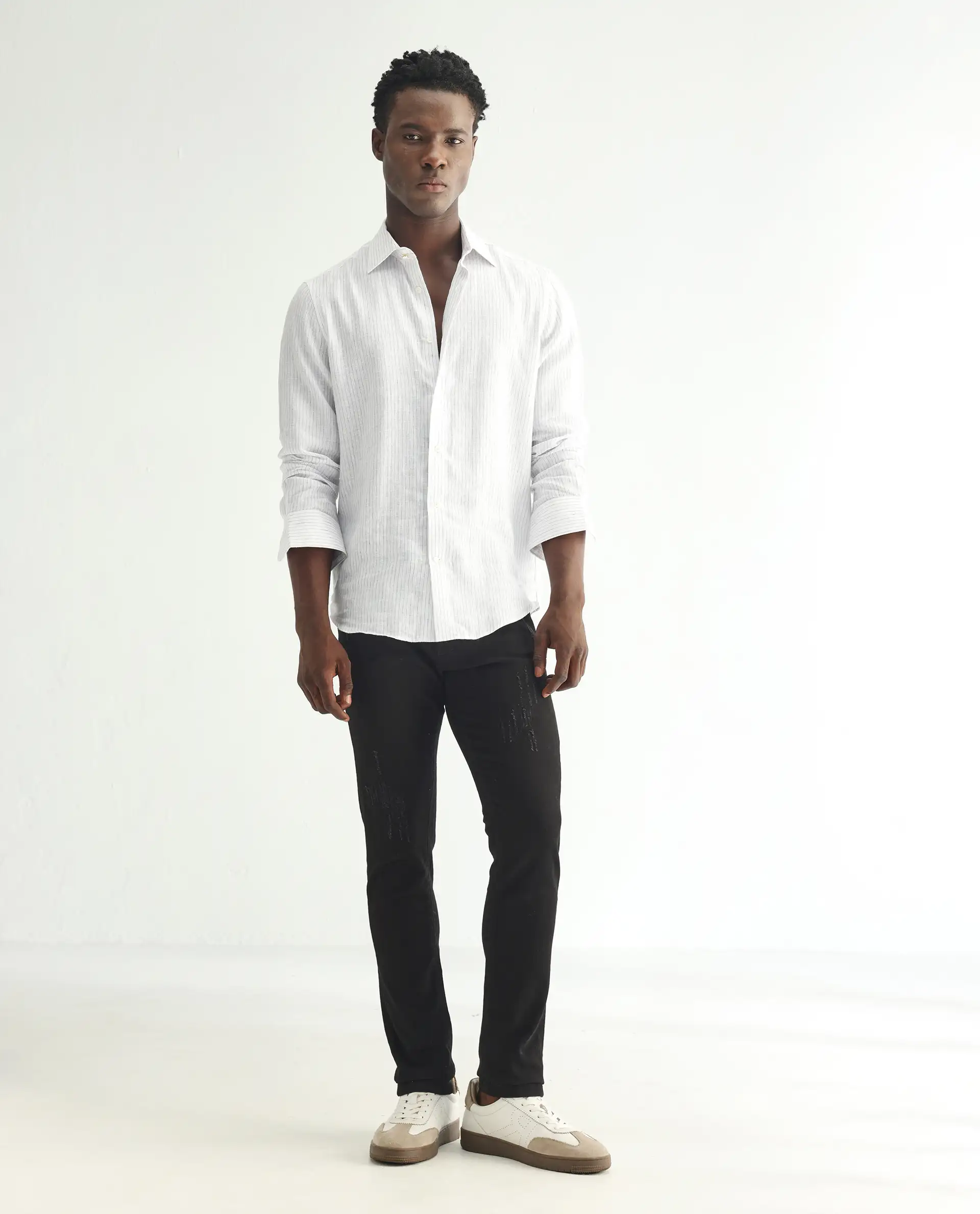 Rare Rabbit Men's Astred Black Cotton Plain Hawk Slim Fit Jeans - Image 3