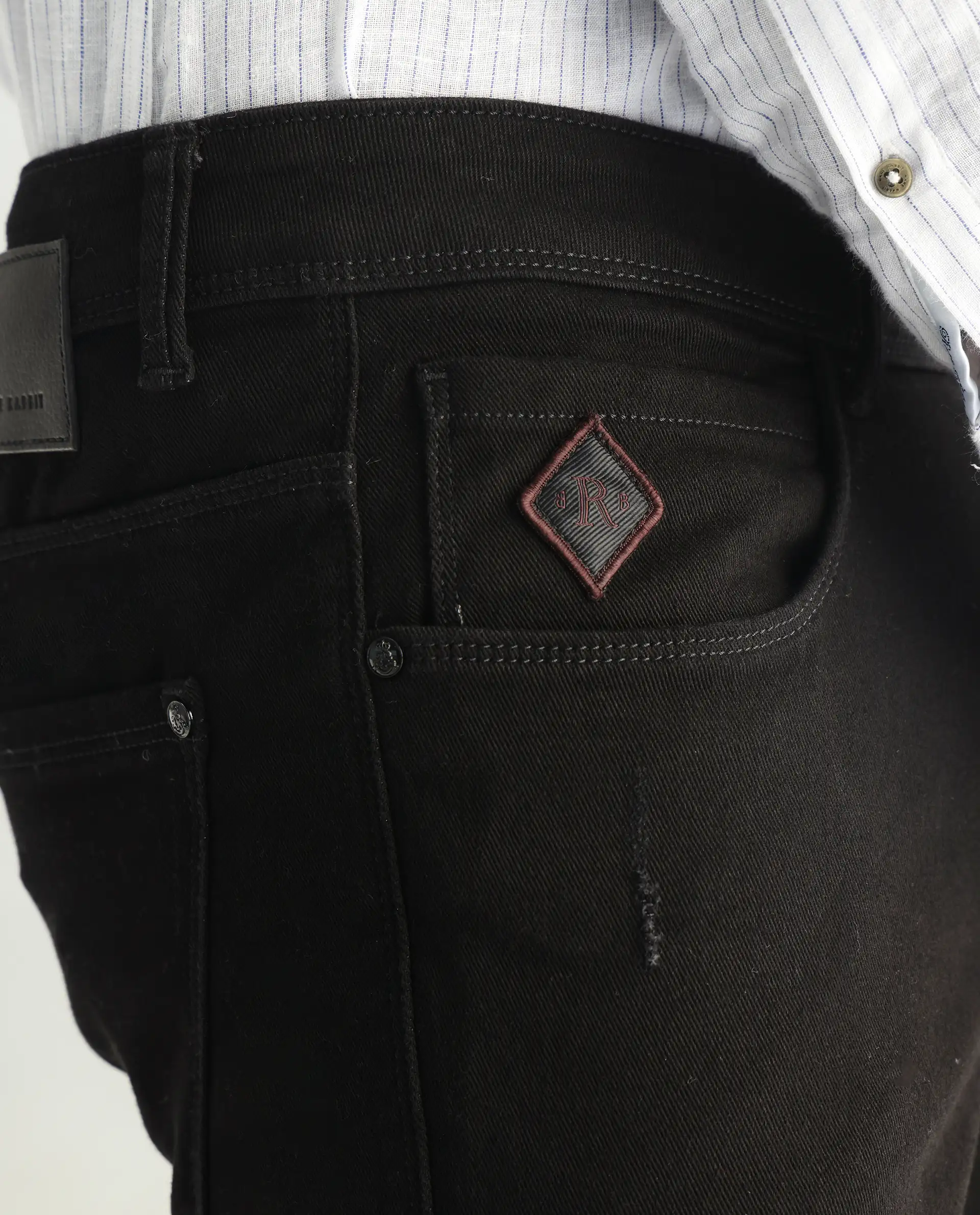 Rare Rabbit Men's Astred Black Cotton Plain Hawk Slim Fit Jeans - Image 7