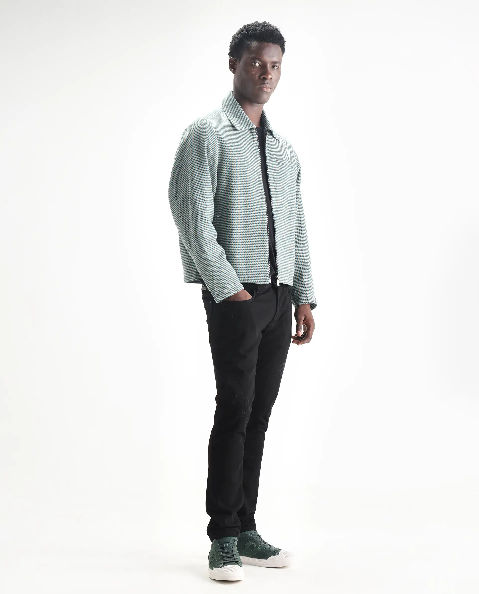 Rare Rabbit Men's Astro Black Cotton Blend Plain Hawk Slim Fit Jeans - Image 5
