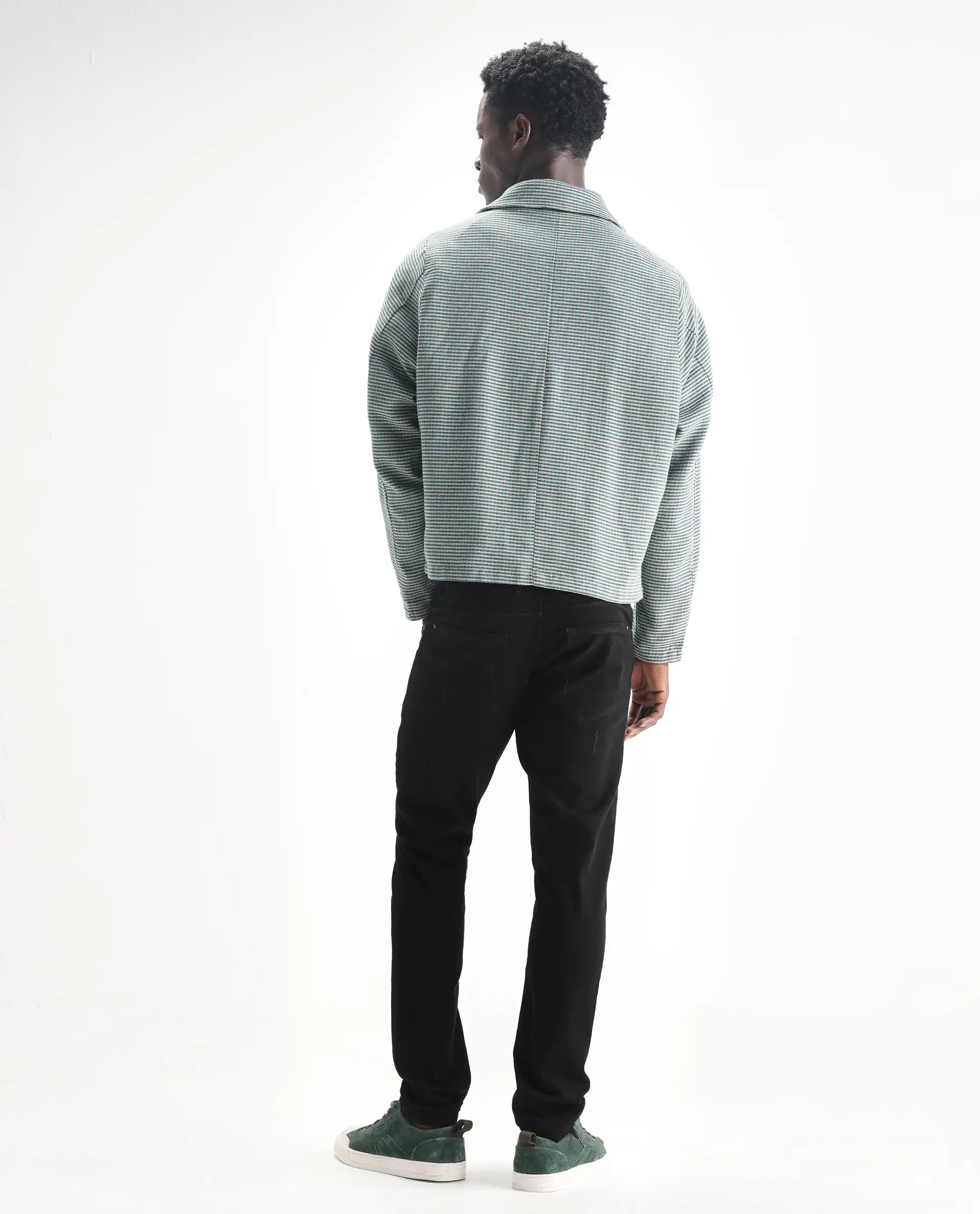 Rare Rabbit Men's Astro Black Cotton Blend Plain Hawk Slim Fit Jeans - Image 9