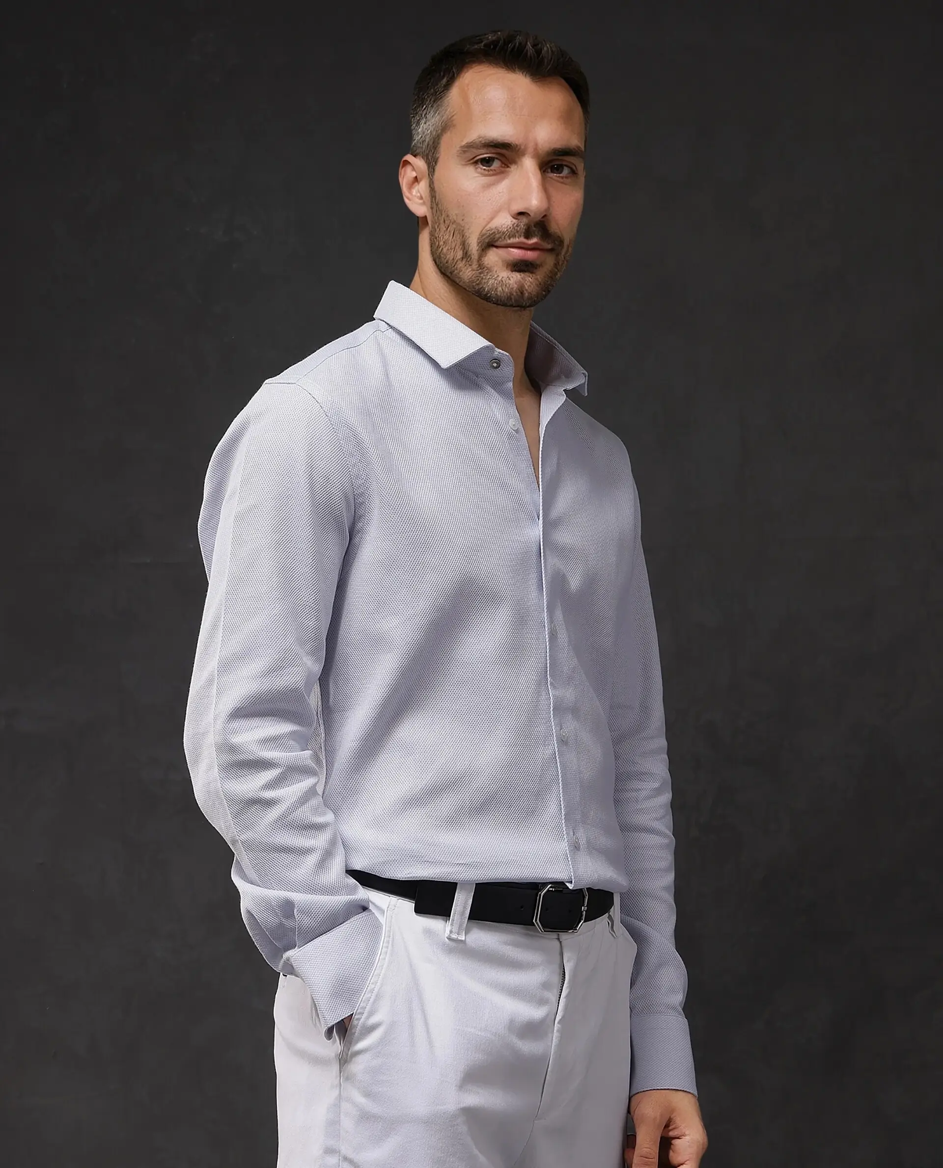 Rare Rabbit Men's Astron-1 Pastel Cotton Plain Regular Fit Full Sleeve Collared Shirt - Image 10