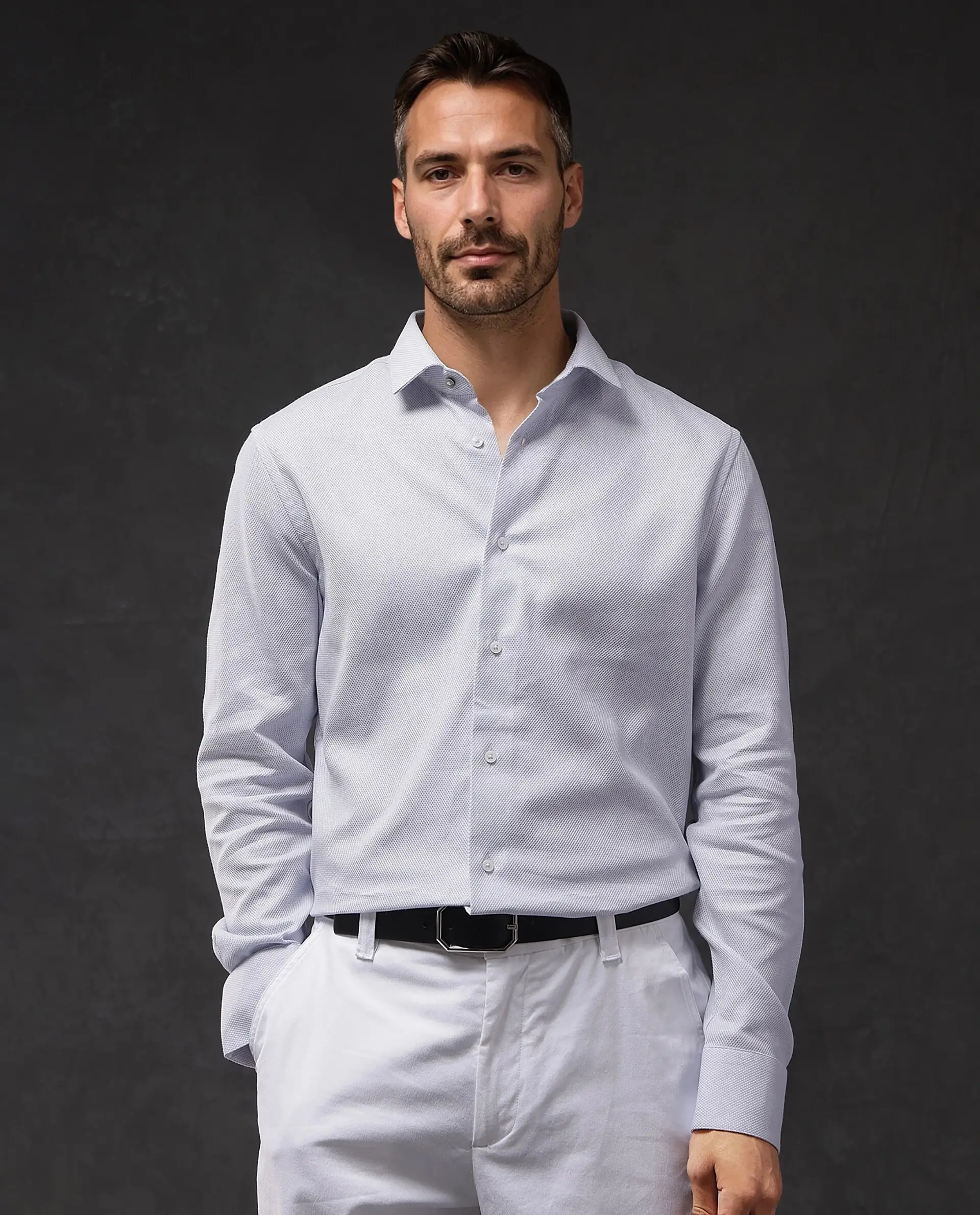 Rare Rabbit Men's Astron-1 Pastel Cotton Plain Regular Fit Full Sleeve Collared Shirt - Image 3