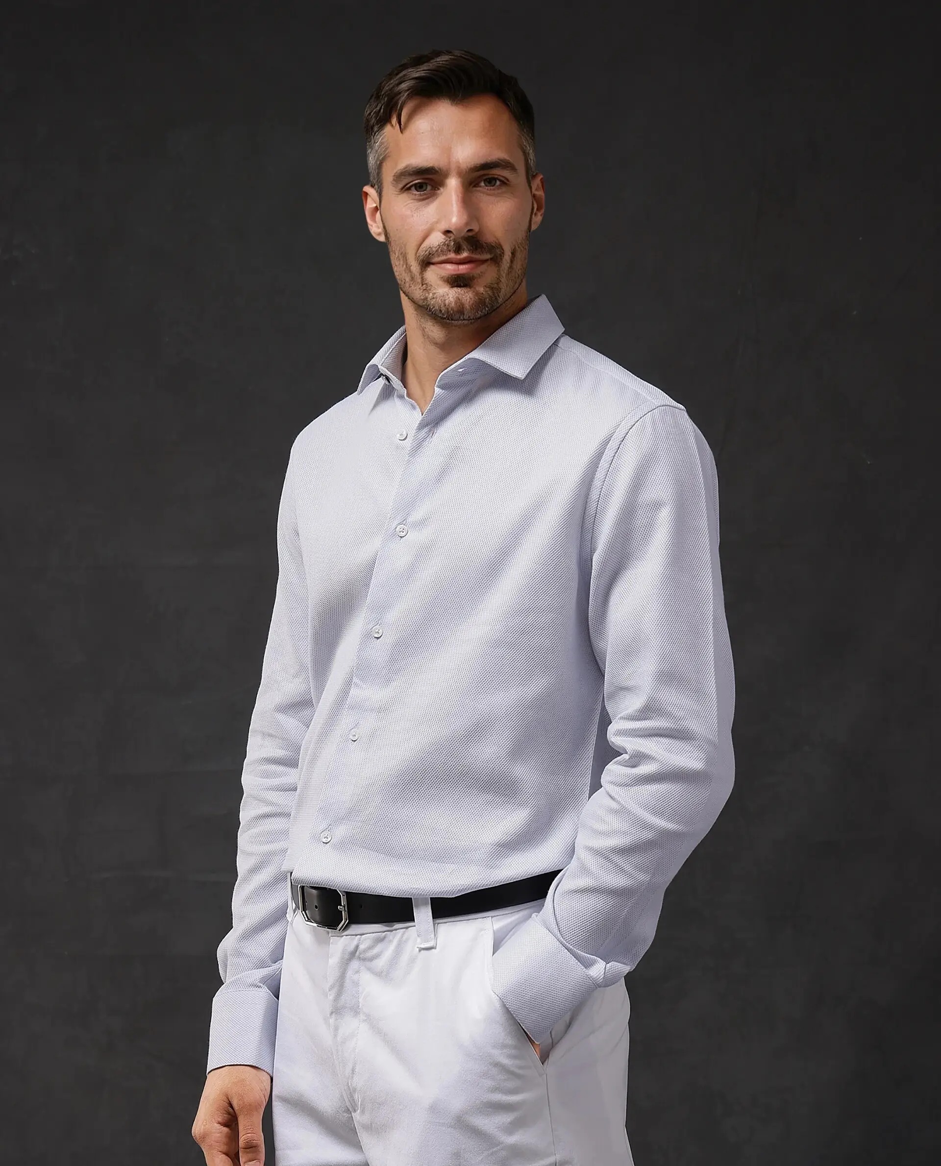 Rare Rabbit Men's Astron-1 Pastel Cotton Plain Regular Fit Full Sleeve Collared Shirt - Image 9