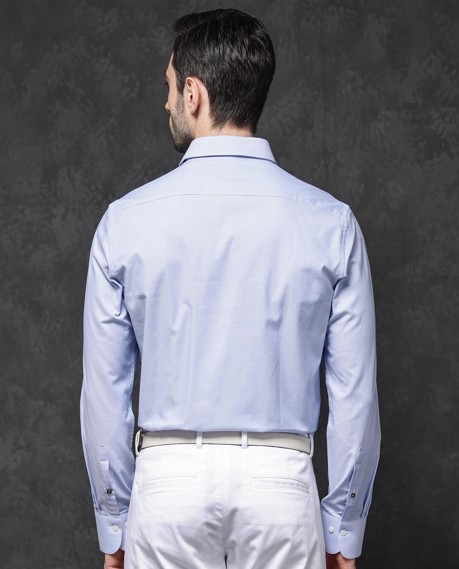 Rare Rabbit Men's Astron Pastel Purple Cotton Textured Regular Fit Full Sleeve Collared Shirt - Image 9