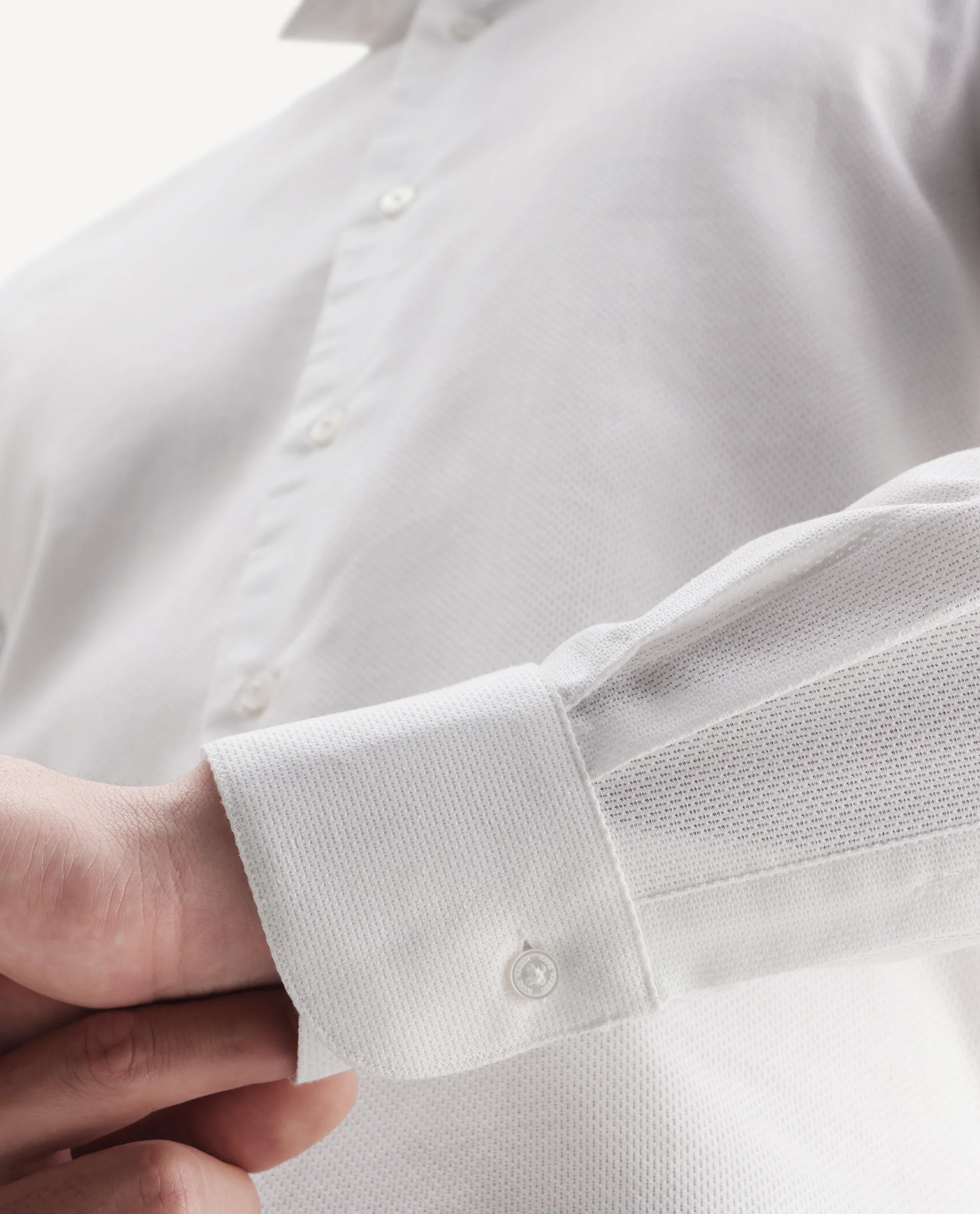 Rare Rabbit Men's Astron 25 White Cotton Blend Plain Regular Fit Full Sleeve Collared Shirt - Image 3