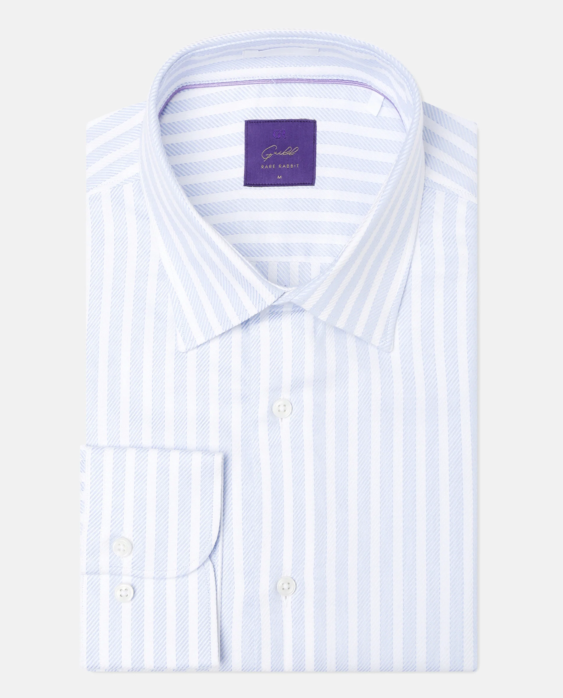Rare Rabbit Men's Astum Blue Cotton Striped Print Regular Fit Full Sleeve Collared Shirt - Image 4