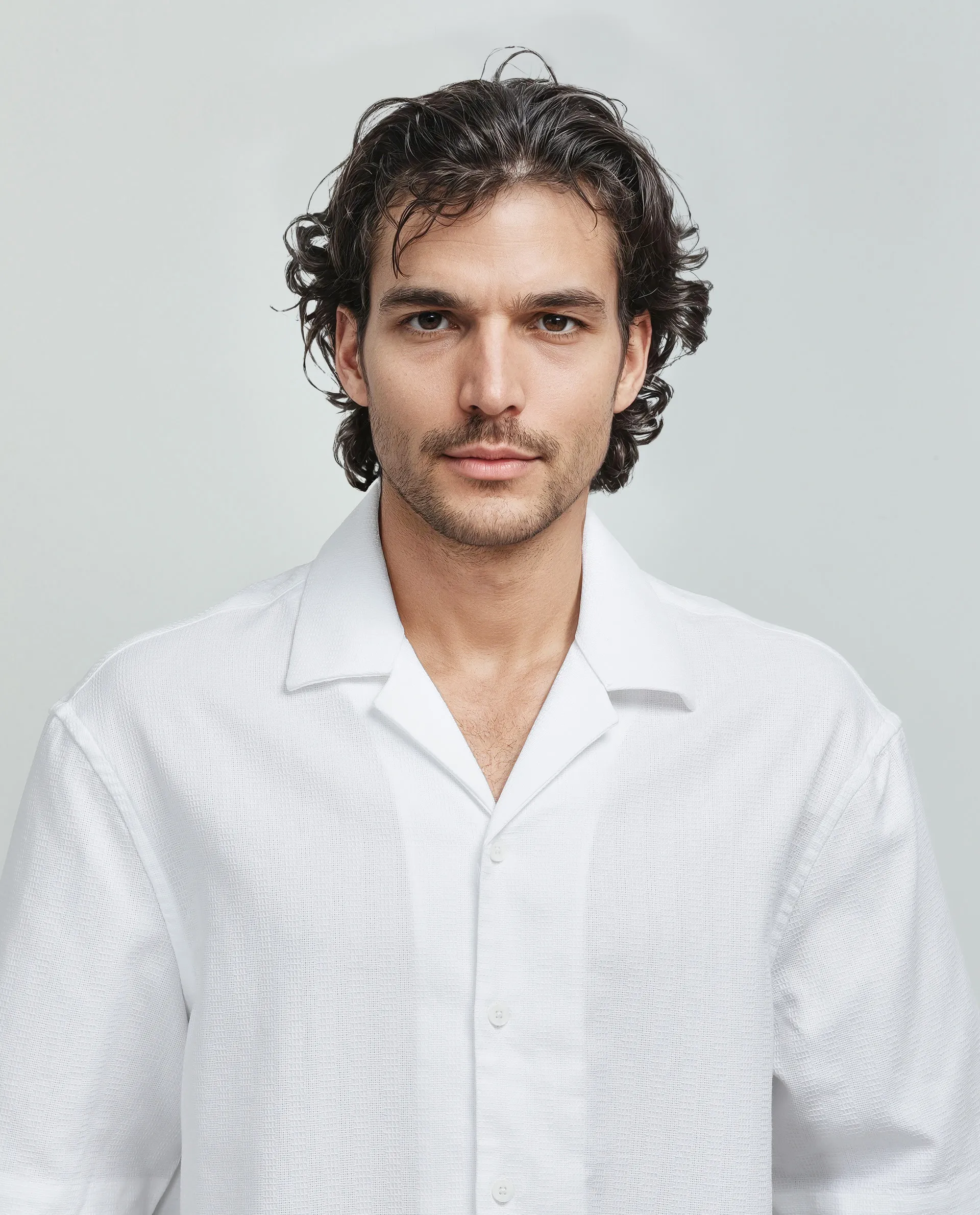 Rare Rabbit Men's Astur Off White Cotton Plain Boxy Fit Half Sleeve Cuban Collar Shirt - Image 7