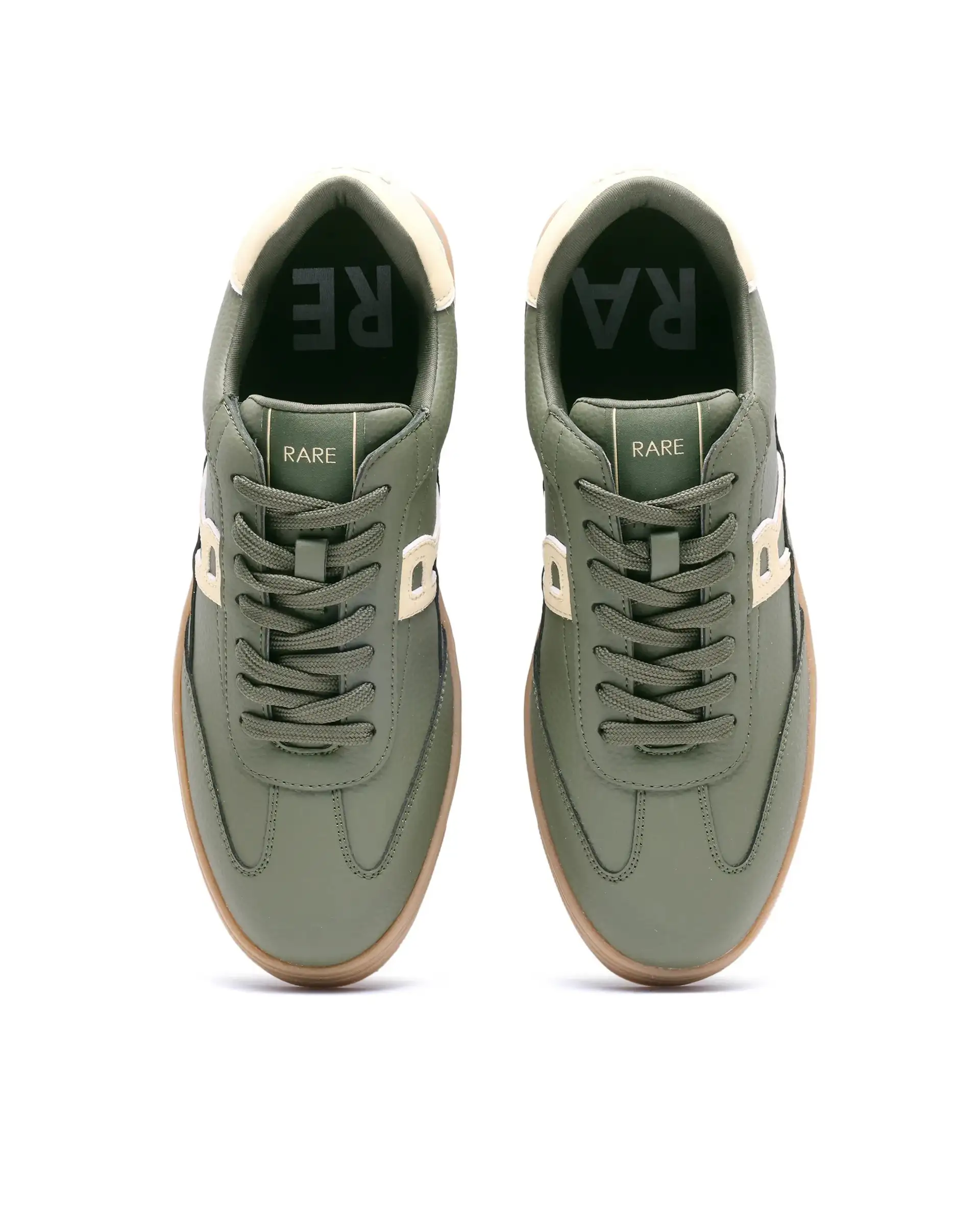 Rare Rabbit Men's Athens Dark Olive Micro Leather Sneaker - Image 2