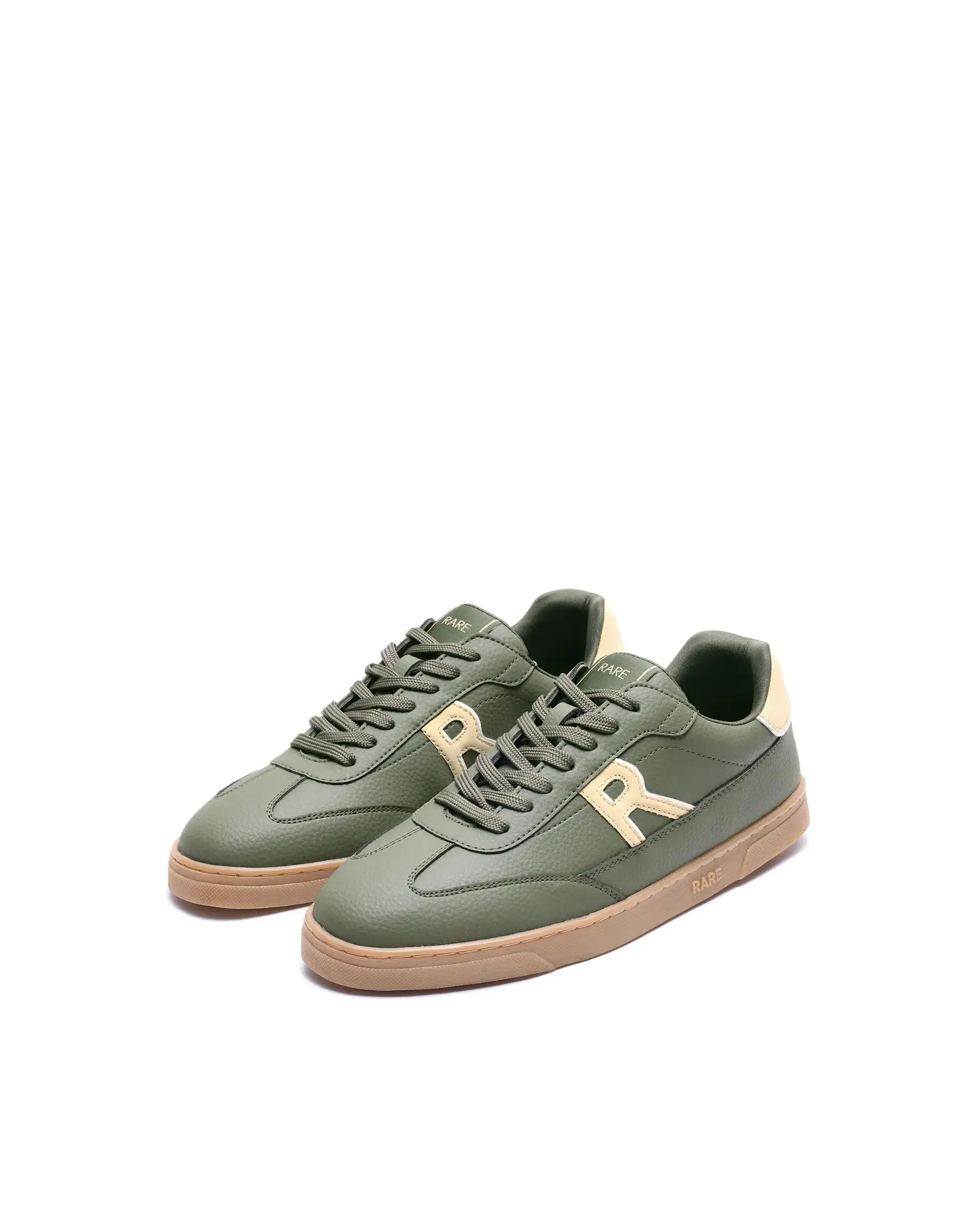 Rare Rabbit Men's Athens Dark Olive Micro Leather Sneaker - Image 3
