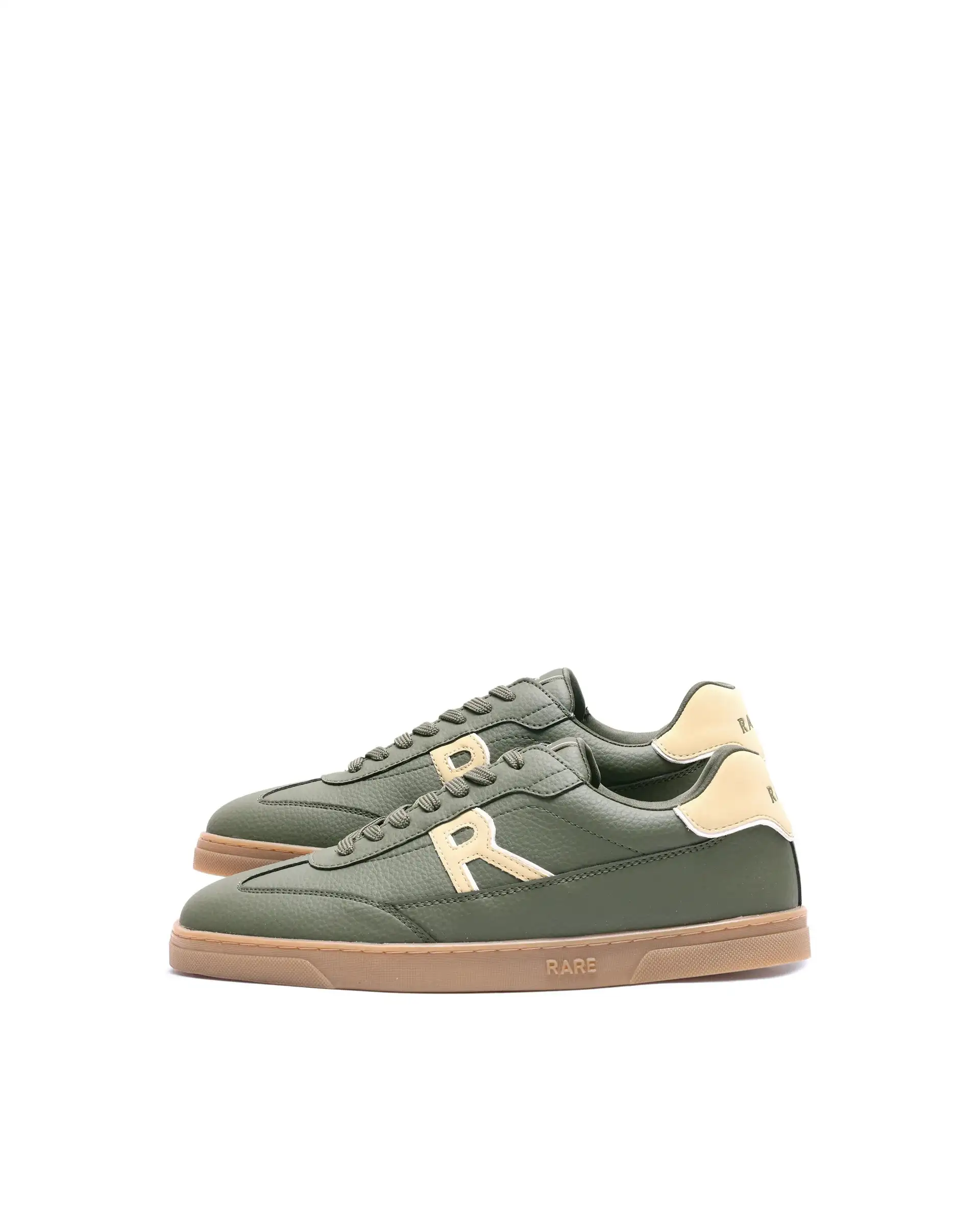 Rare Rabbit Men's Athens Dark Olive Micro Leather Sneaker - Image 4