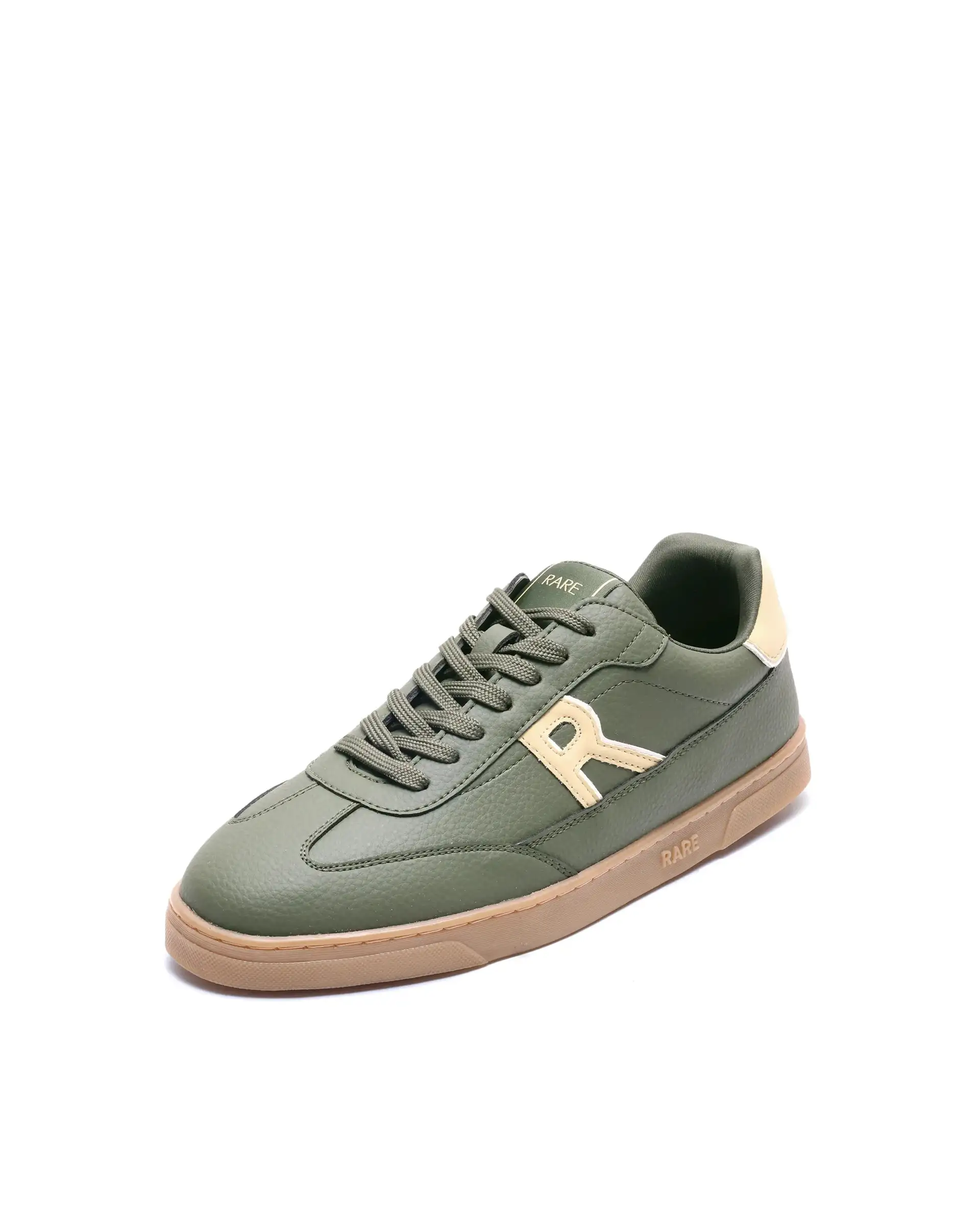 Rare Rabbit Men's Athens Dark Olive Micro Leather Sneaker - Image 5