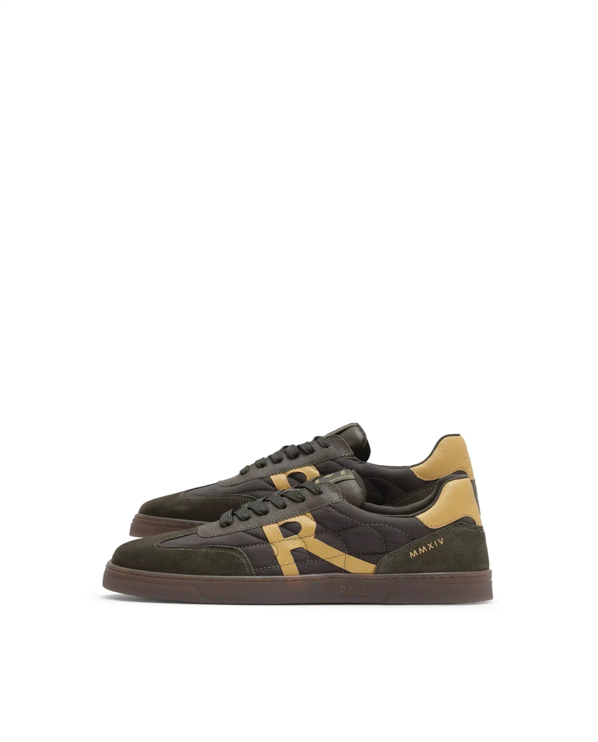 Rare Rabbit Men Atlas Olive Genuine Suede And Parachute Dual Tone Lace-Up Sneaker Shoes - Image 6