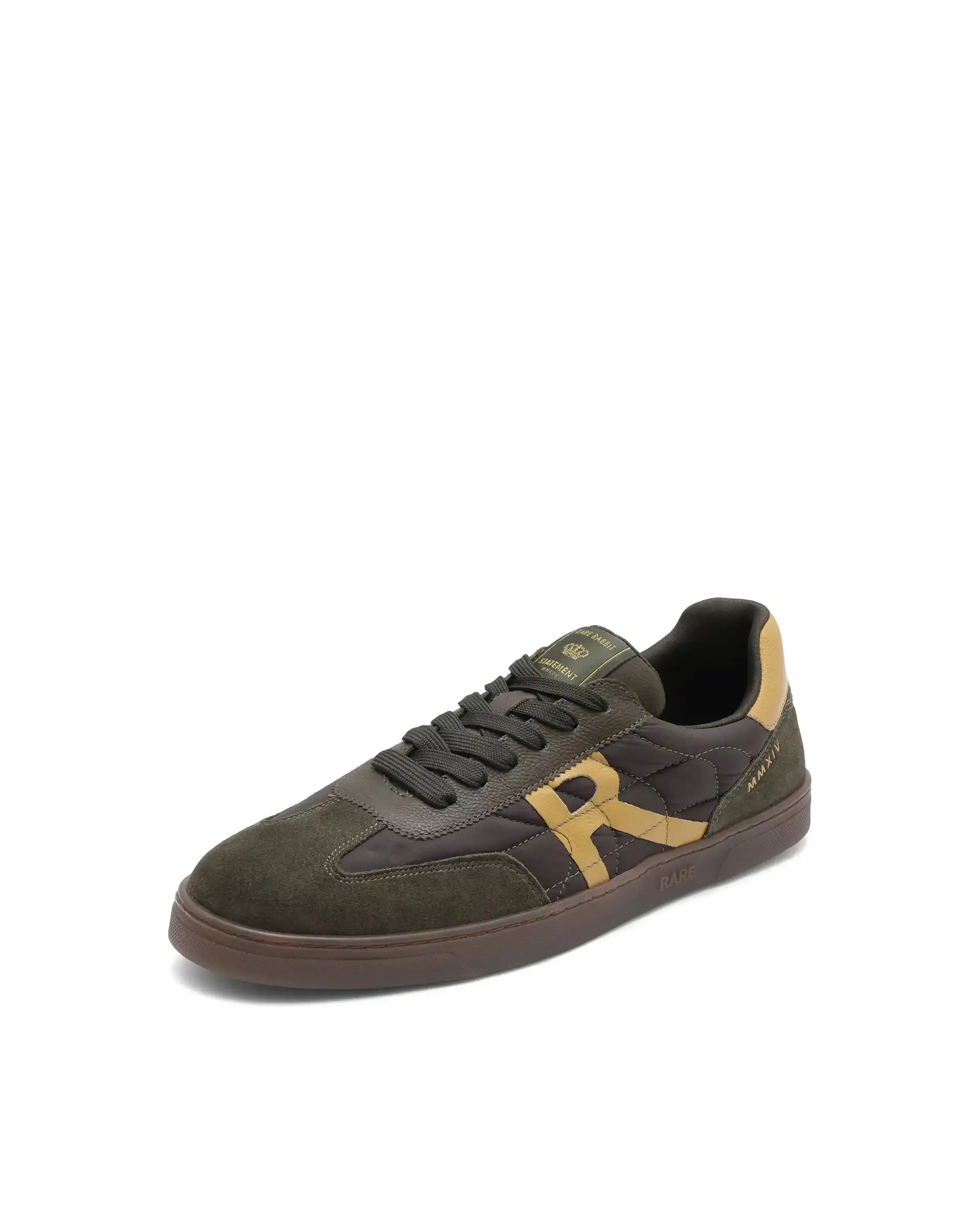 Rare Rabbit Men Atlas Olive Genuine Suede And Parachute Dual Tone Lace-Up Sneaker Shoes - Image 7