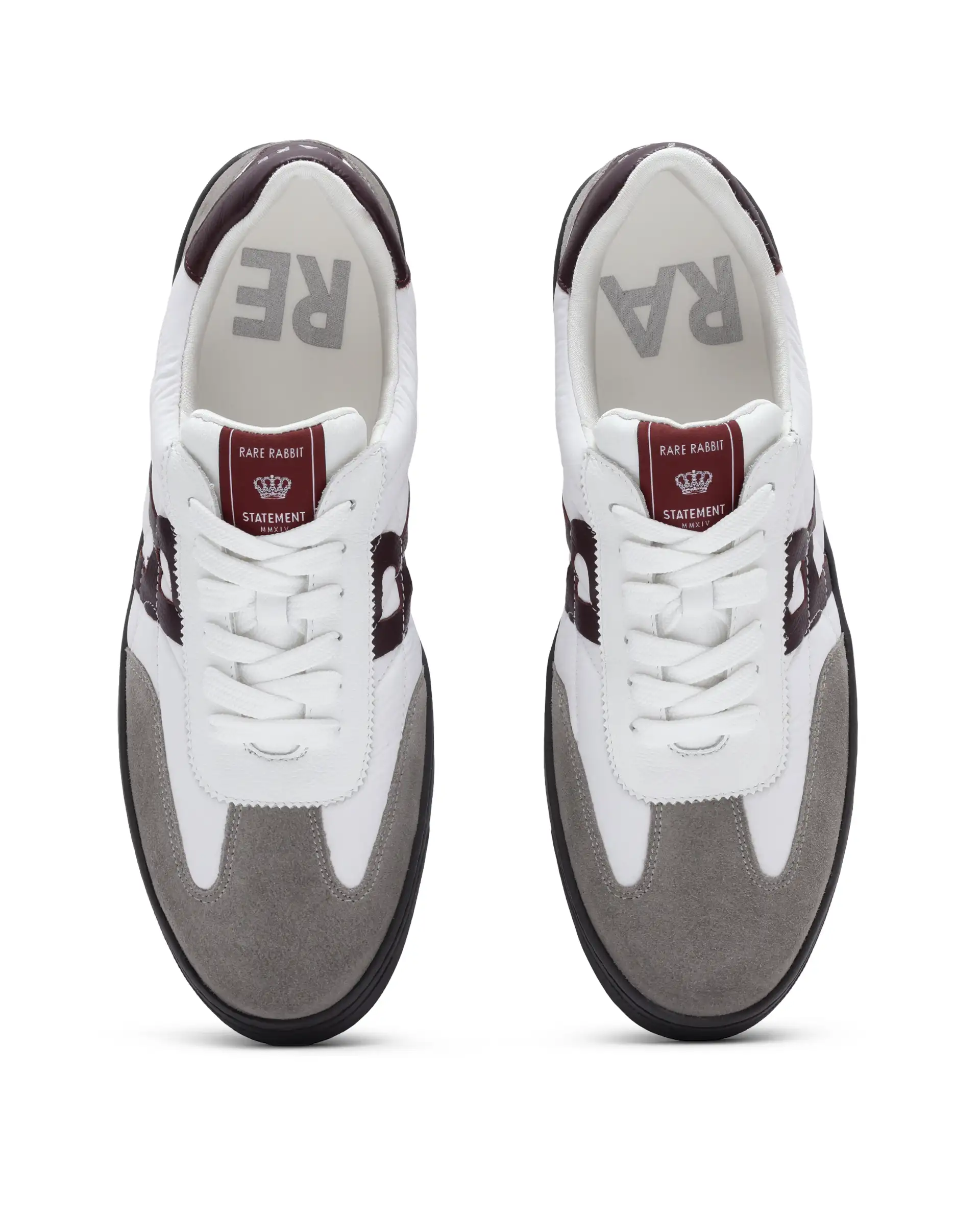 Rare Rabbit Men Atlas White Genuine Suede And Parachute Dual Tone Lace-Up Sneaker Shoes - Image 5