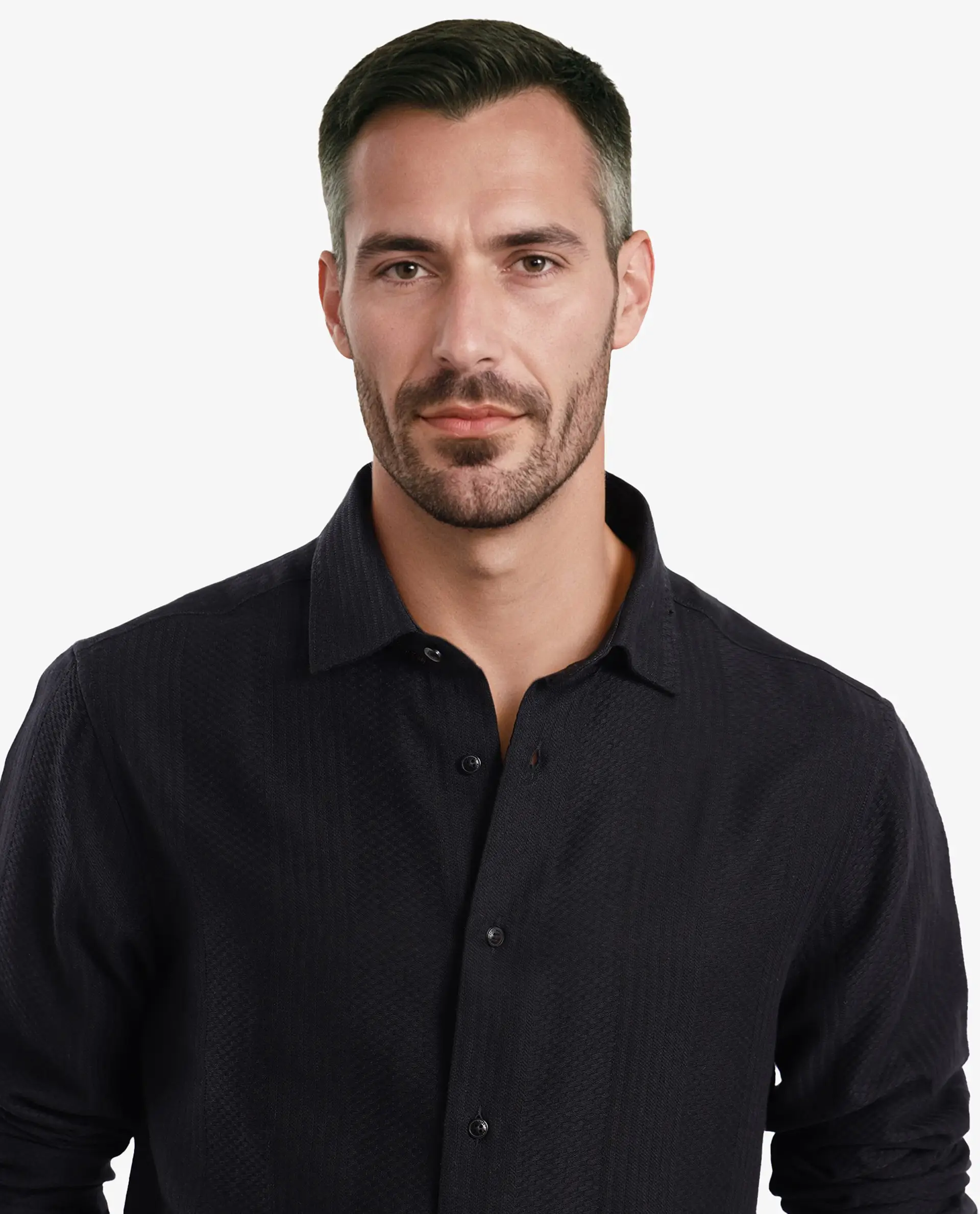 Rare Rabbit Men's Aube Black Cotton Plain Regular Fit Full Sleeve Collared Shirt - Image 4