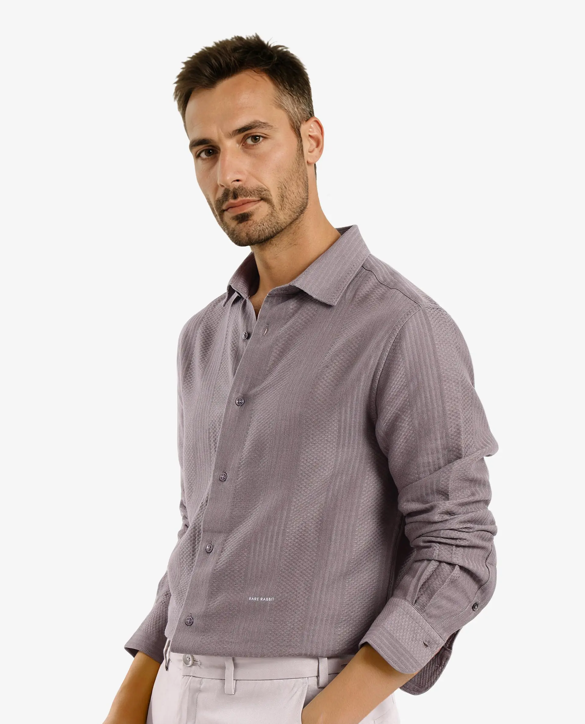 Rare Rabbit Men's Aube Dark Brown Cotton Plain Regular Fit Full Sleeve Collared Shirt - Image 7