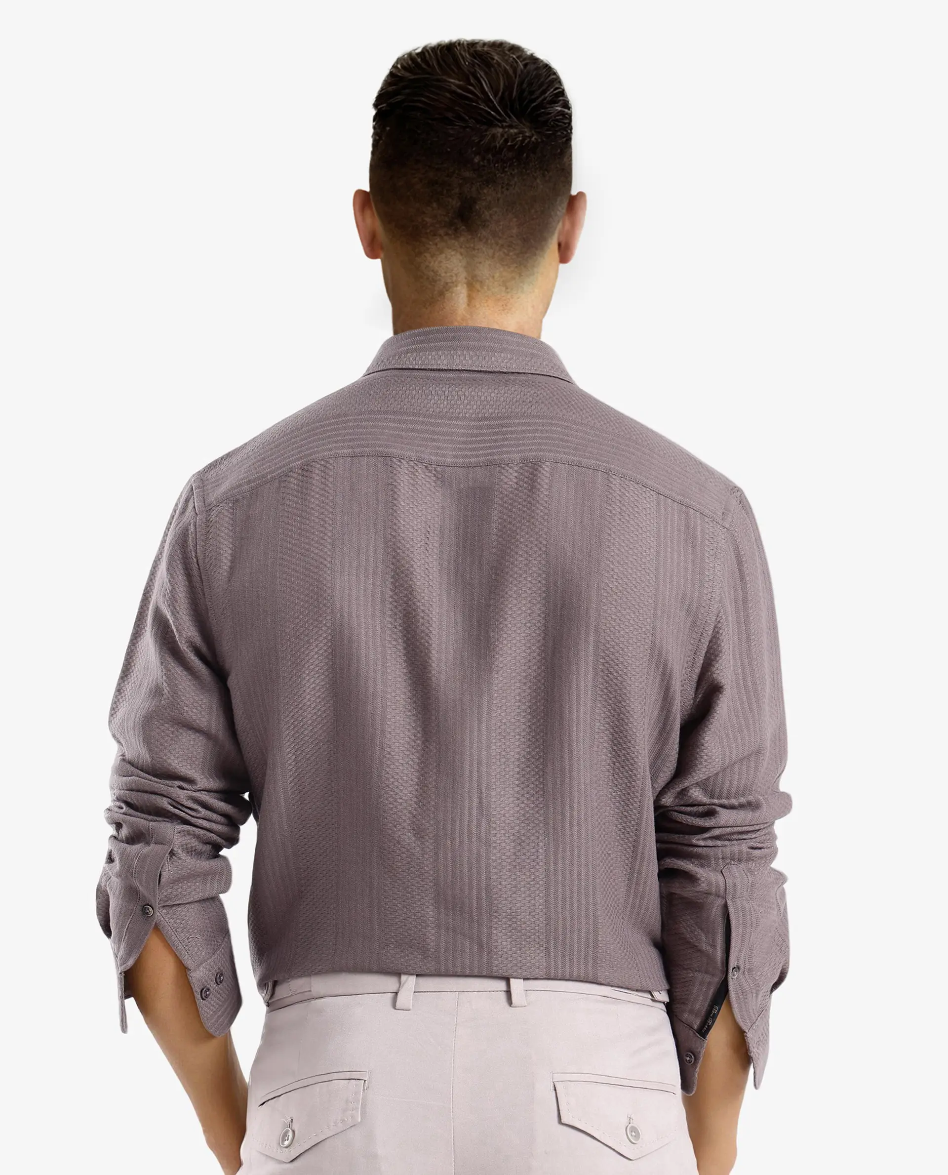 Rare Rabbit Men's Aube Dark Brown Cotton Plain Regular Fit Full Sleeve Collared Shirt - Image 8