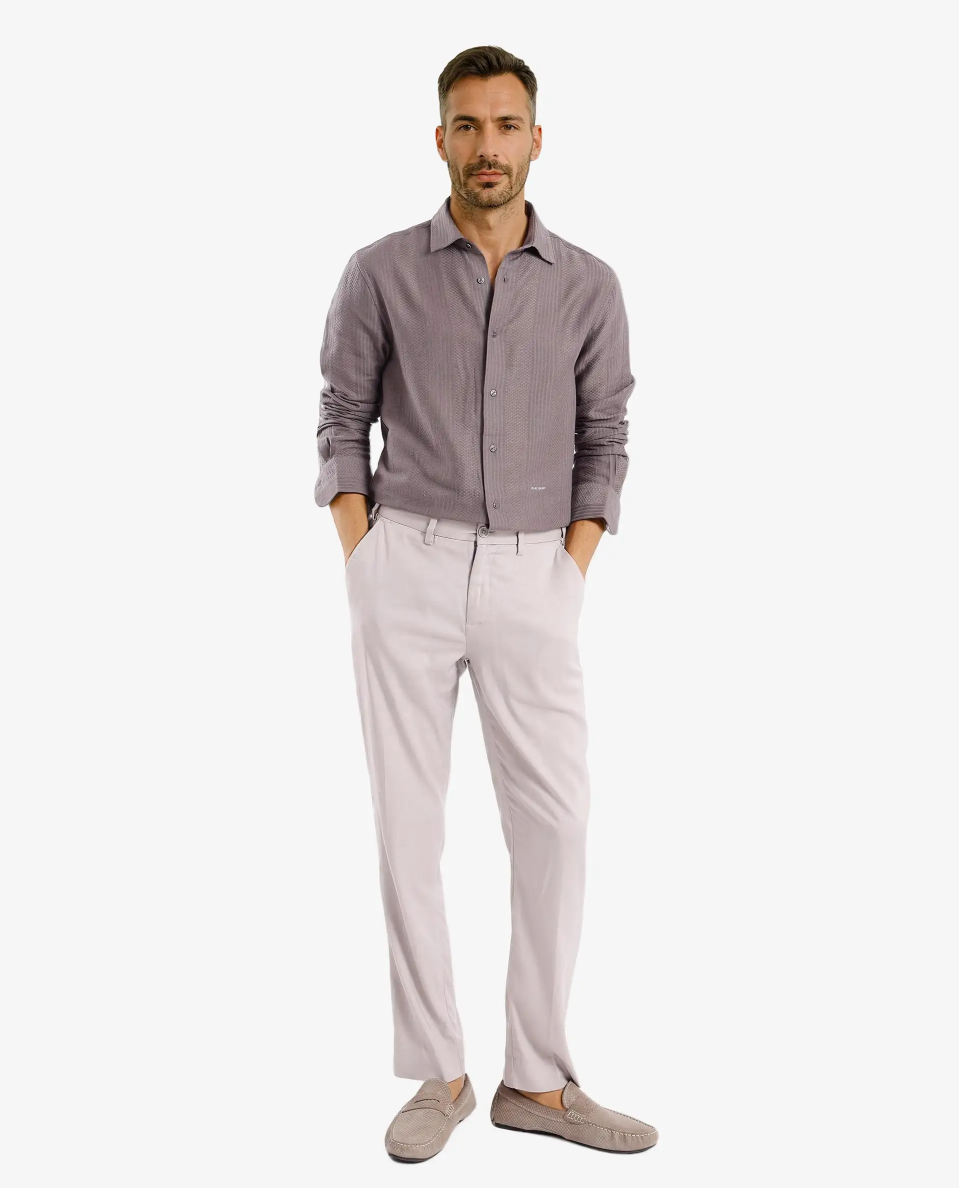 Rare Rabbit Men's Aube Dark Brown Cotton Plain Regular Fit Full Sleeve Collared Shirt - Image 9