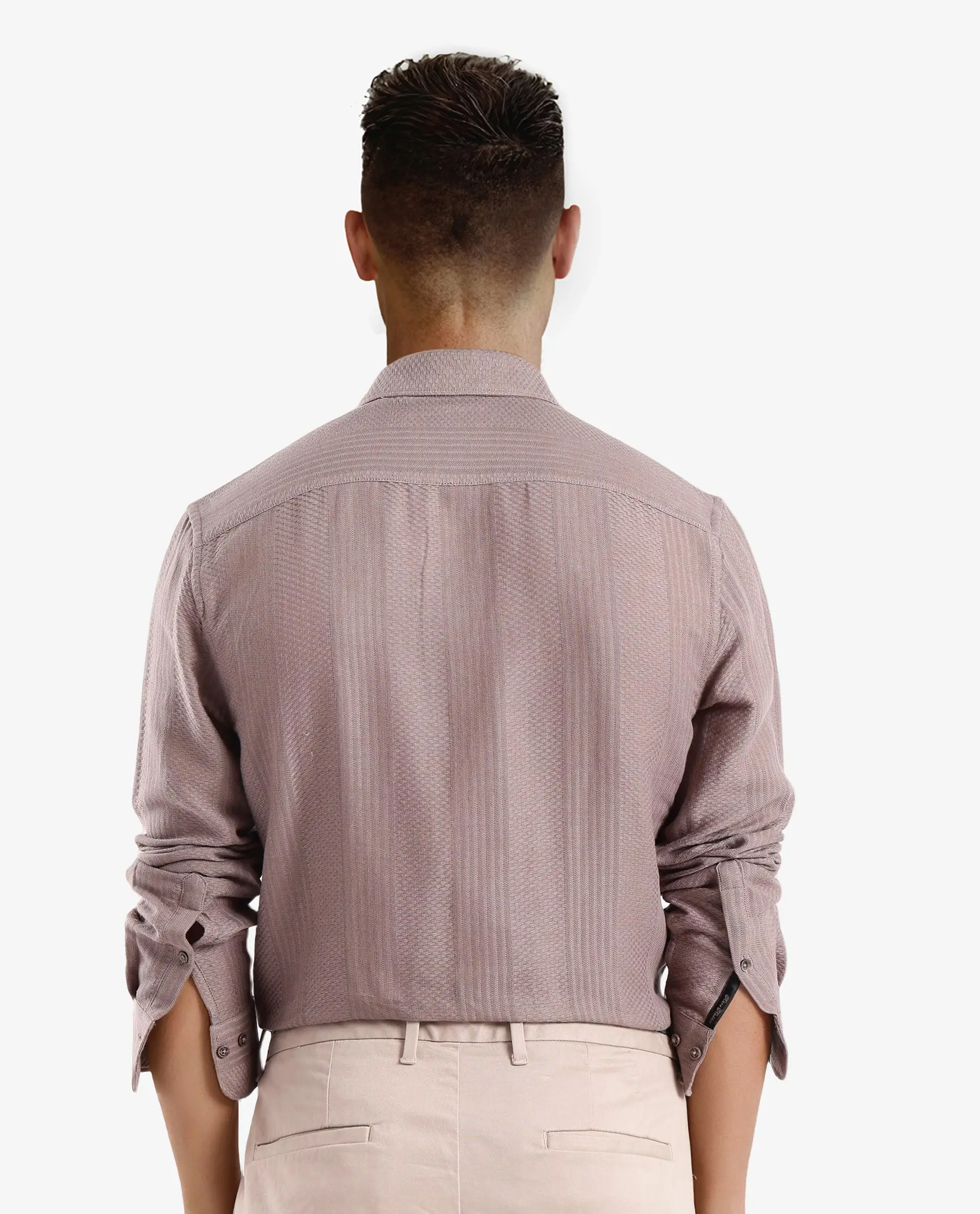 Rare Rabbit Men's Aube Light Brown Cotton Plain Regular Fit Full Sleeve Collared Shirt - Image 8