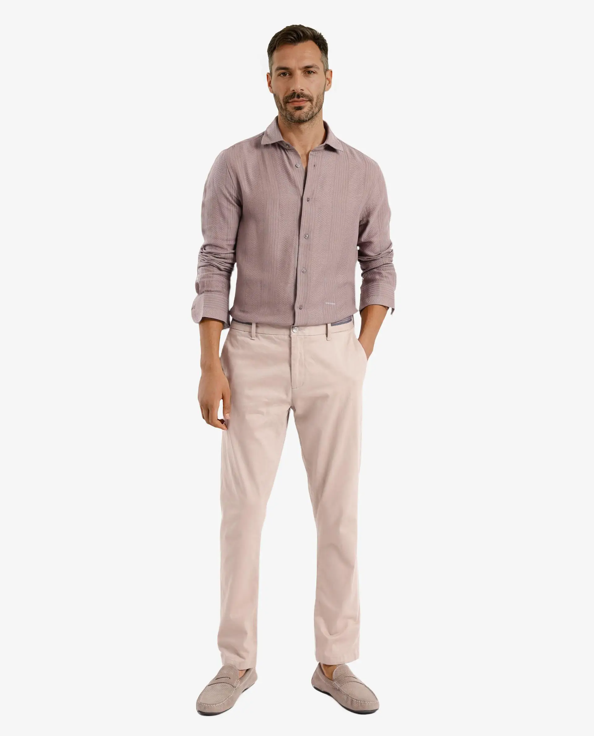 Rare Rabbit Men's Aube Light Brown Cotton Plain Regular Fit Full Sleeve Collared Shirt - Image 9