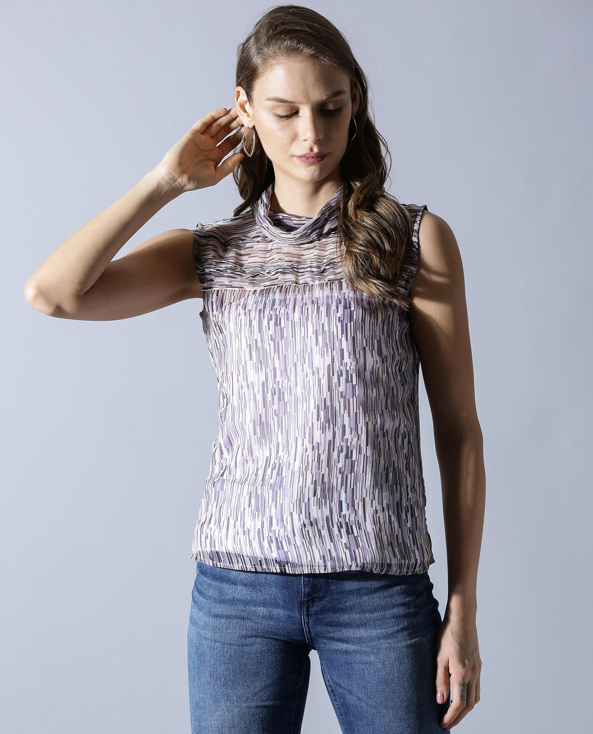 Rareism Women Aura Multi Top Sleeveless - Image 4