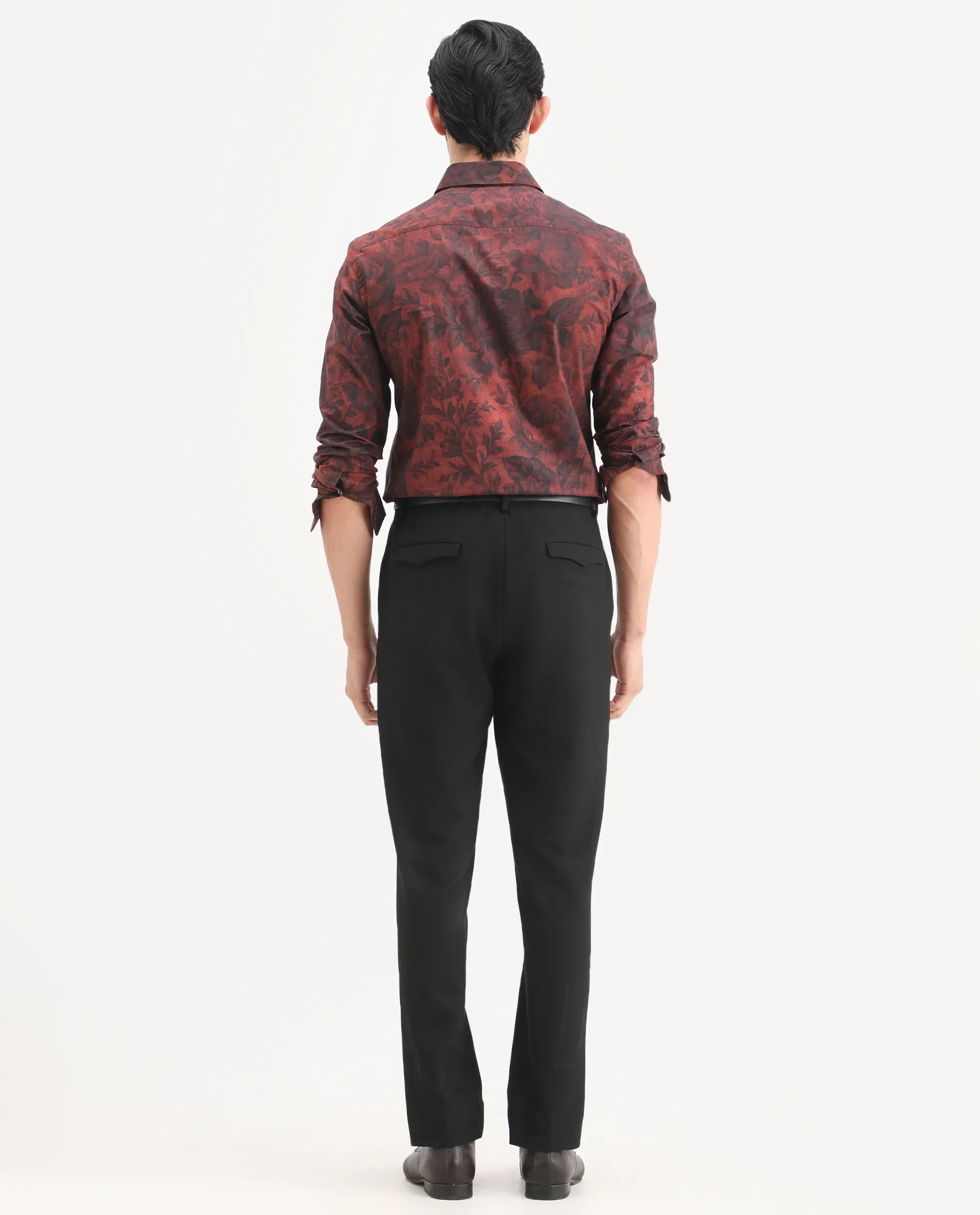Rare Rabbit Men's Austi-Ss26 Dark Navy Polyester Blend Fabric Regular Fit Plain Trouser - Image 7