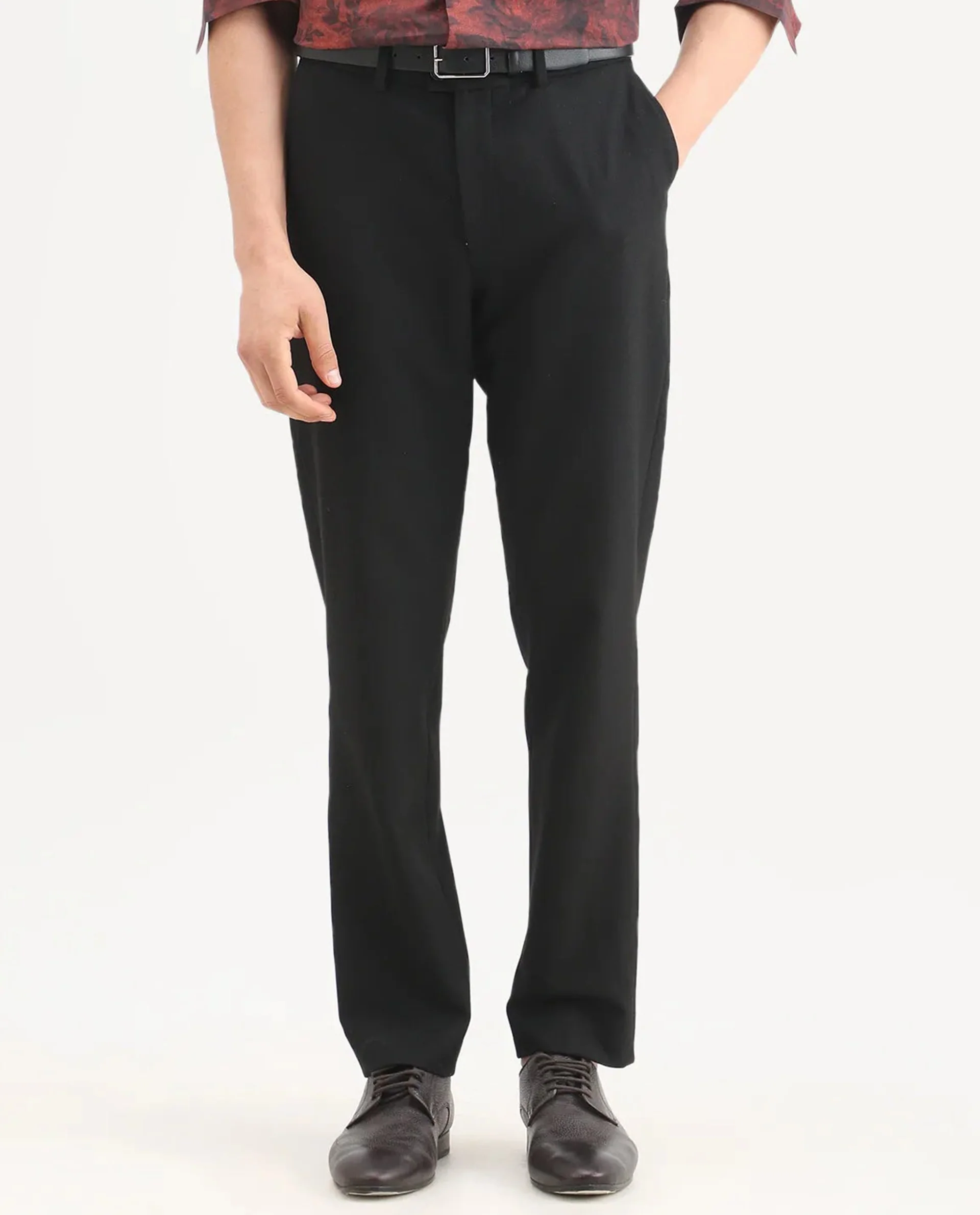 Rare Rabbit Men's Austi-Ss26 Dark Navy Polyester Blend Fabric Regular Fit Plain Trouser - Image 8