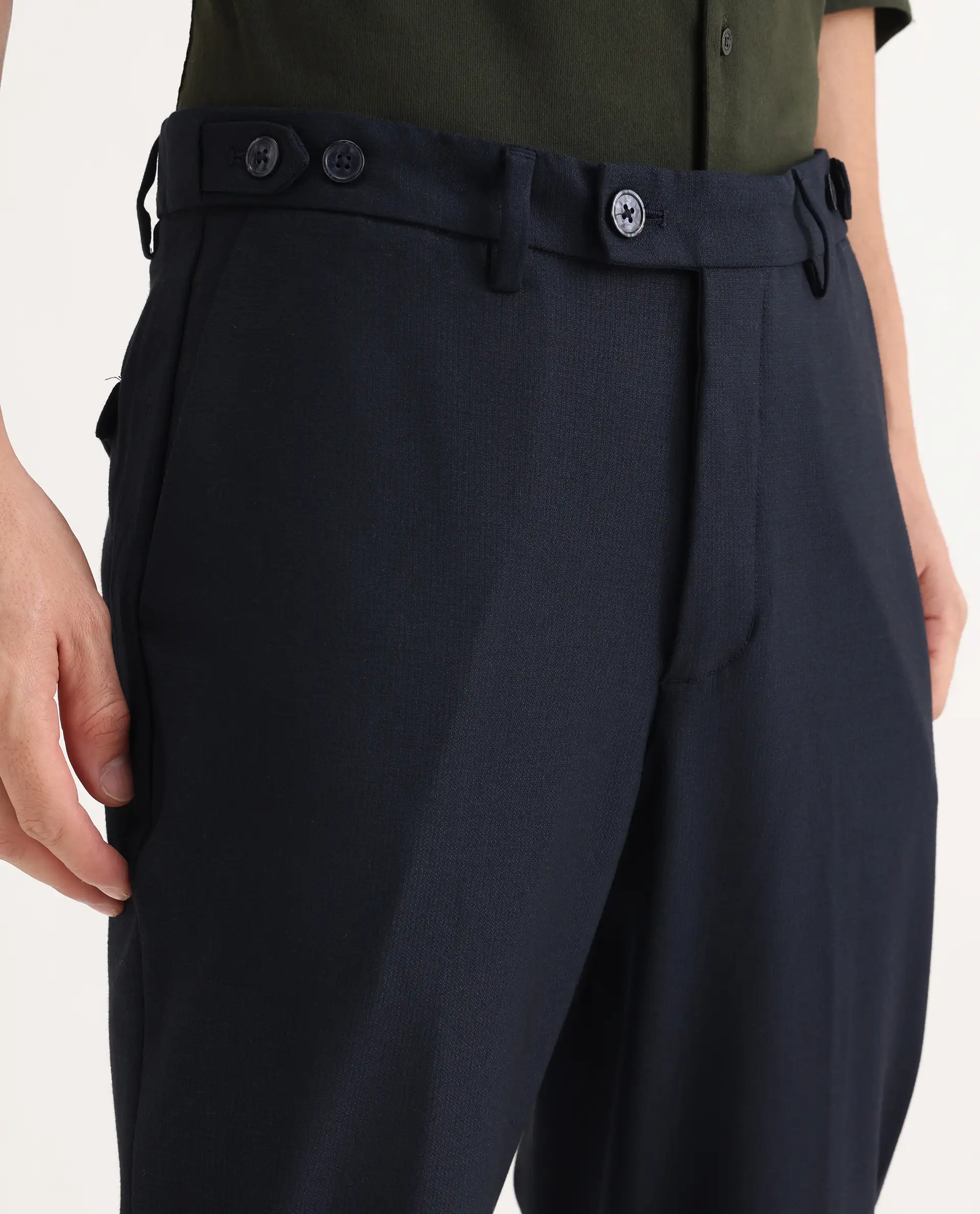 Rare Rabbit Men's Austin Beige Cotton Plain Relaxed Fit Trouser - Image 3
