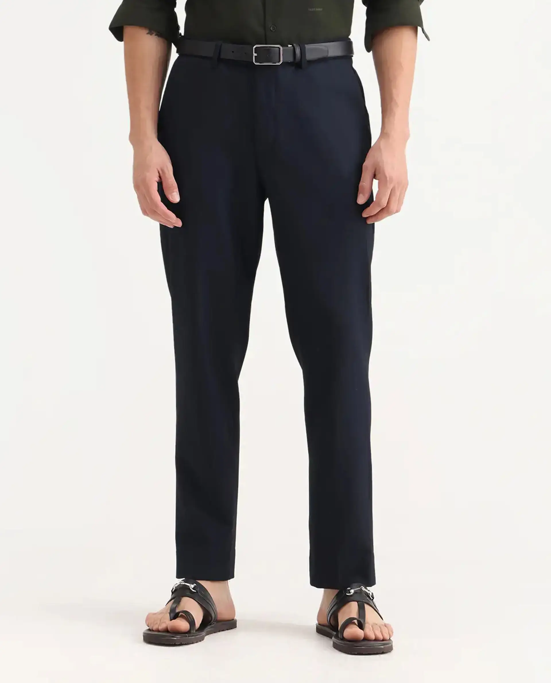 Rare Rabbit Men's Austin Beige Cotton Plain Relaxed Fit Trouser - Image 9