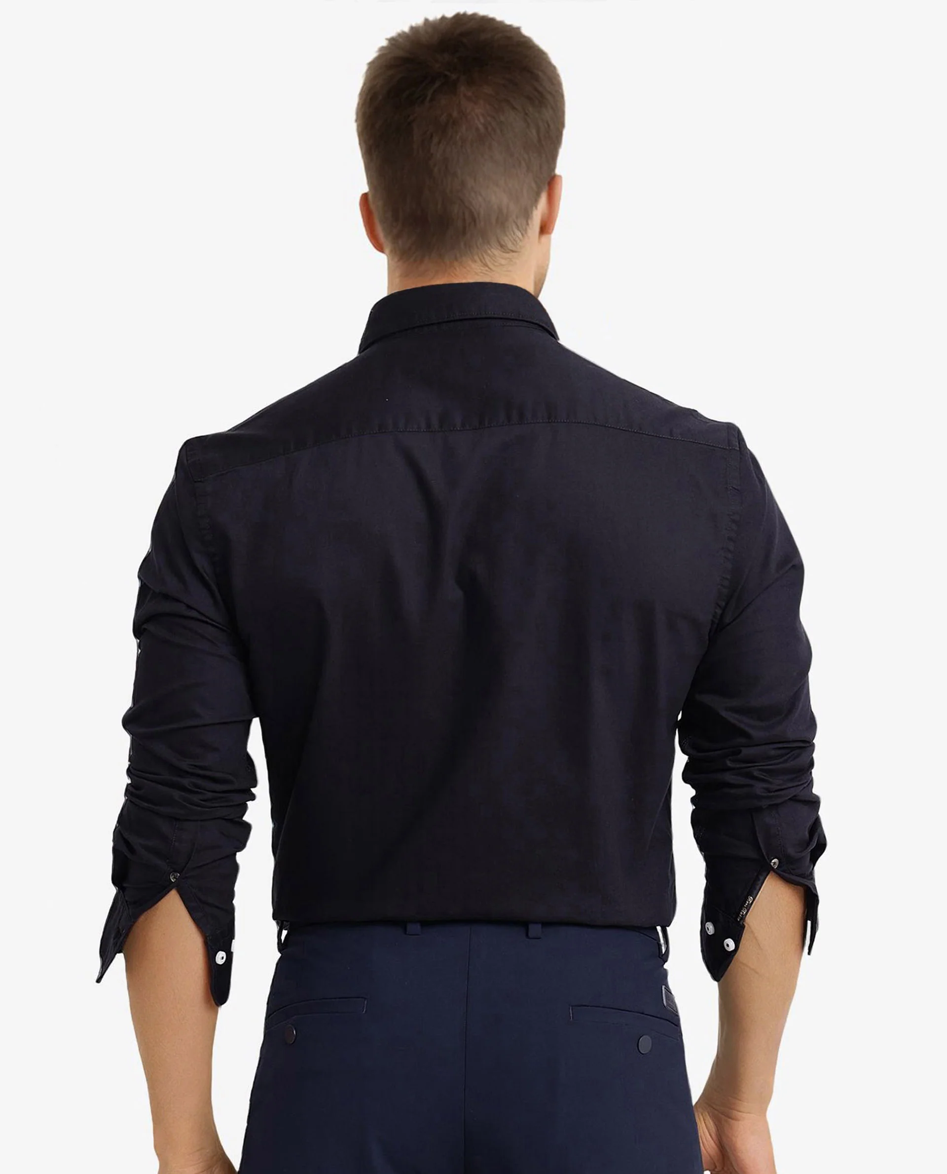 Rare Rabbit Men's Auxfo Black Cotton Plain Regular Fit Full Sleeve Button-Down Collar Shirt - Image 3