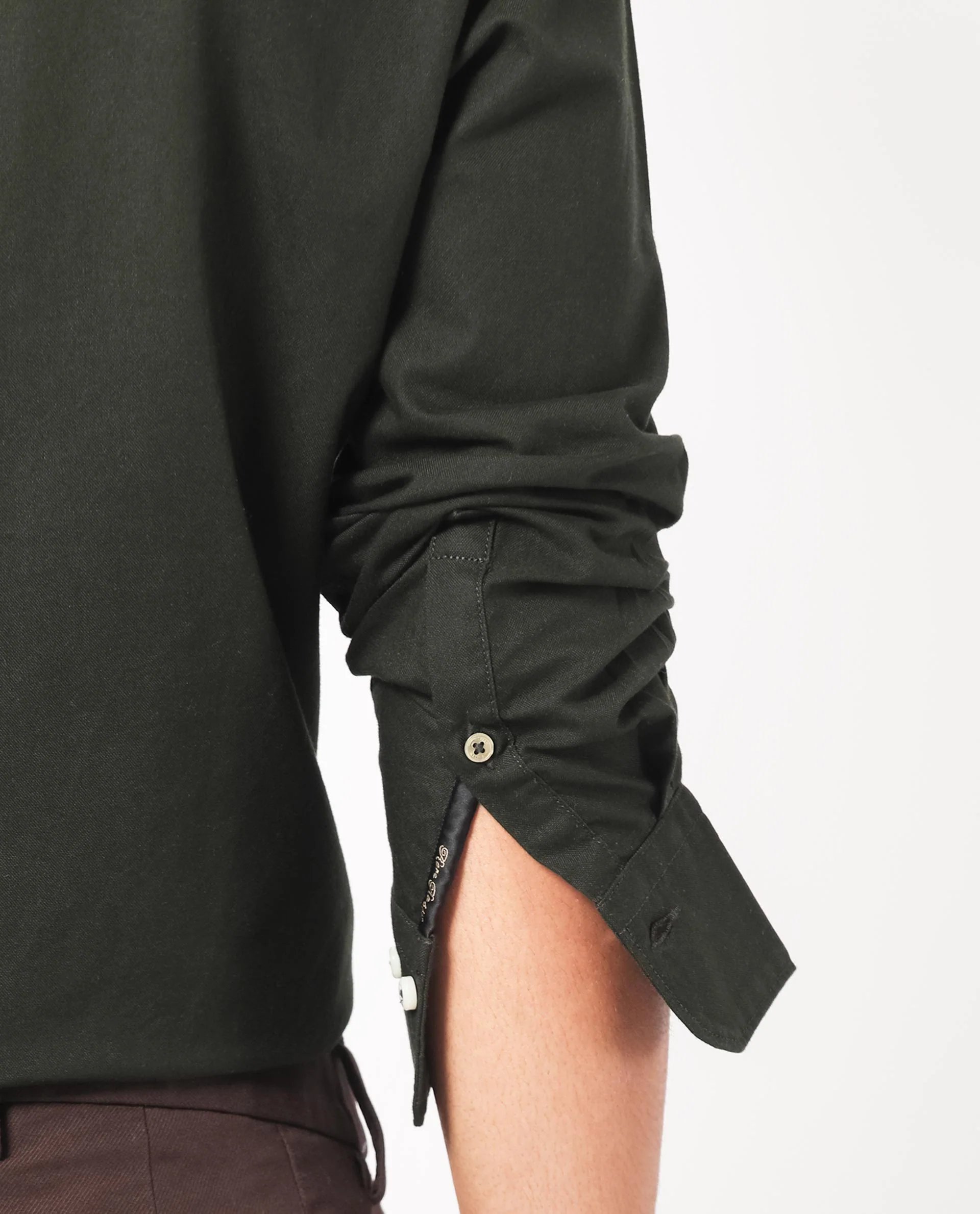 Rare Rabbit Men's Auxfo Dark Green Cotton Plain Regular Fit Full Sleeve Button-Down Collar Shirt - Image 6