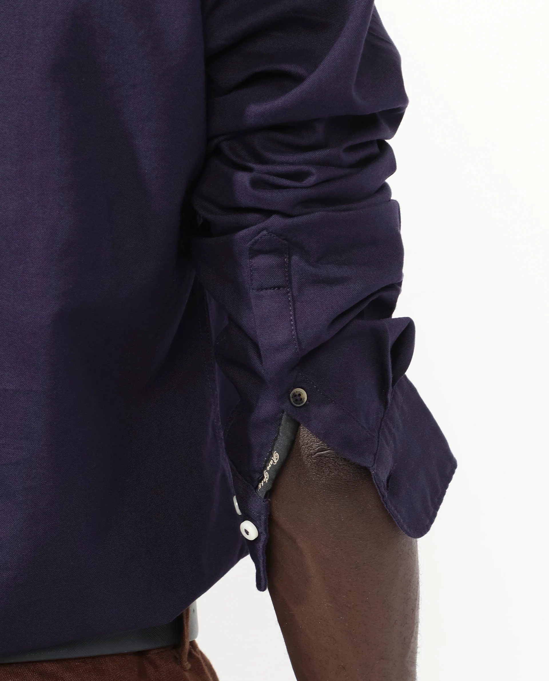 Rare Rabbit Men's Auxfo Dark Purple Cotton Plain Regular Fit Full Sleeve Button-Down Collar Shirt - Image 9