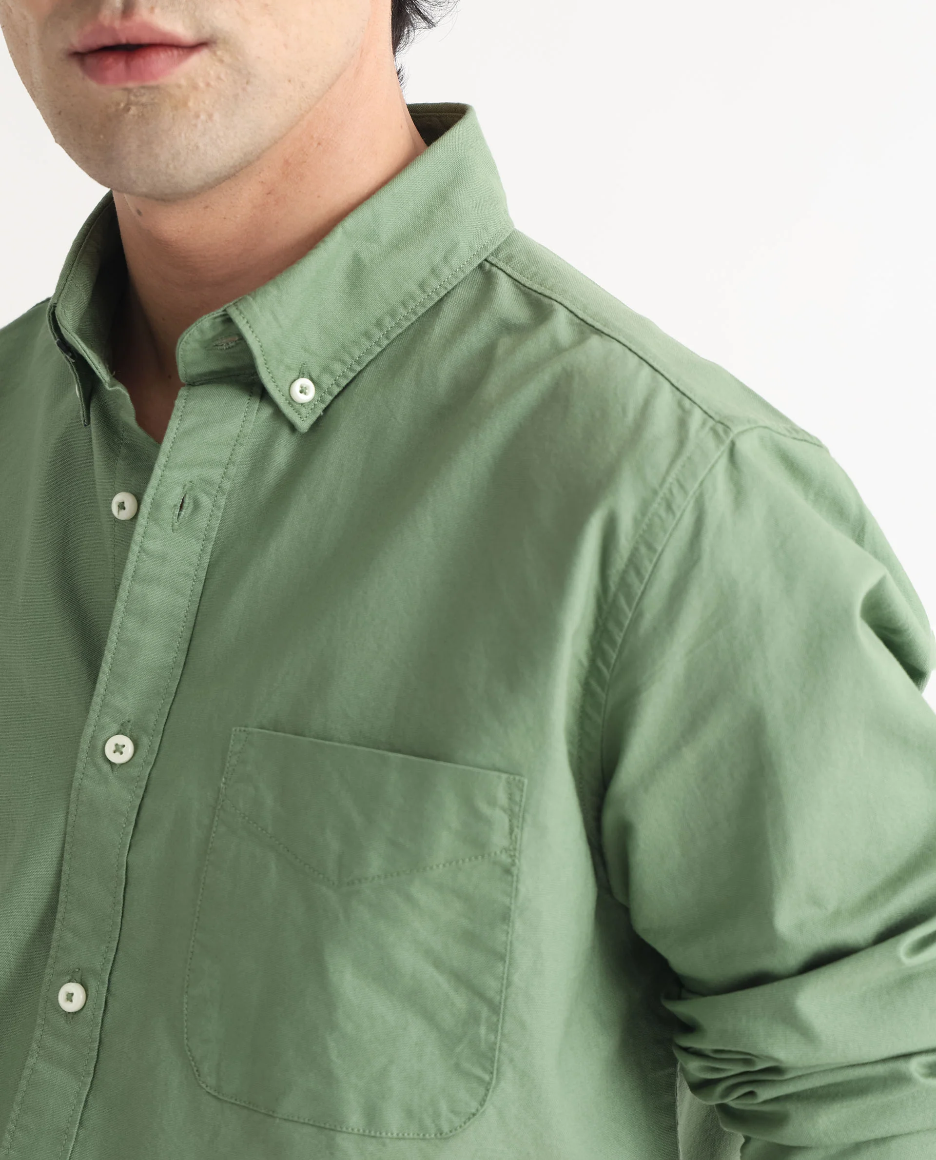 Rare Rabbit Men's Auxfo Green Cotton Plain Regular Fit Full Sleeve Button-Down Collar Shirt - Image 5