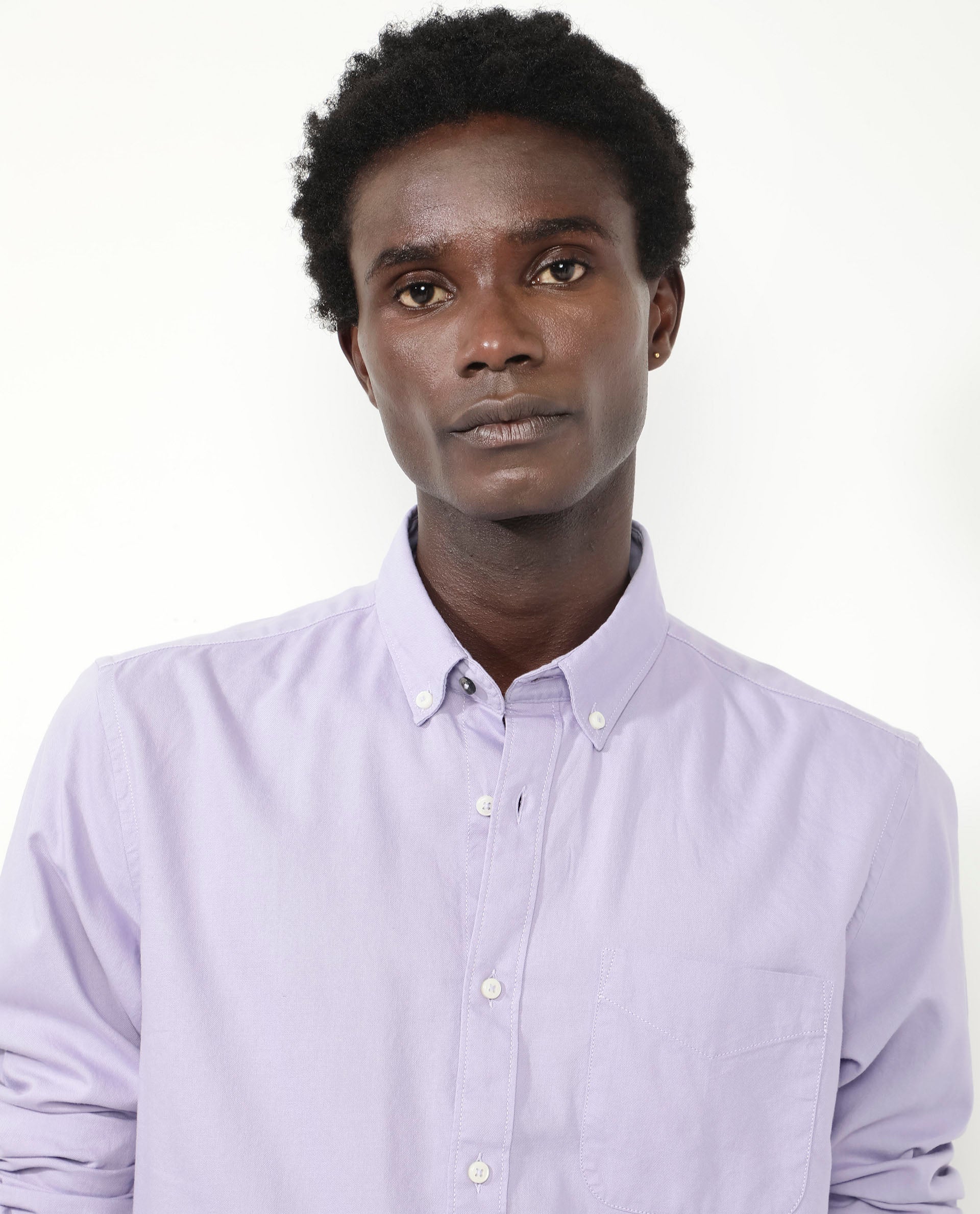 Rare Rabbit Men's Auxfo Pastel Purple Cotton Plain Regular Fit Full Sleeve Button-Down Collar Shirt - Image 4