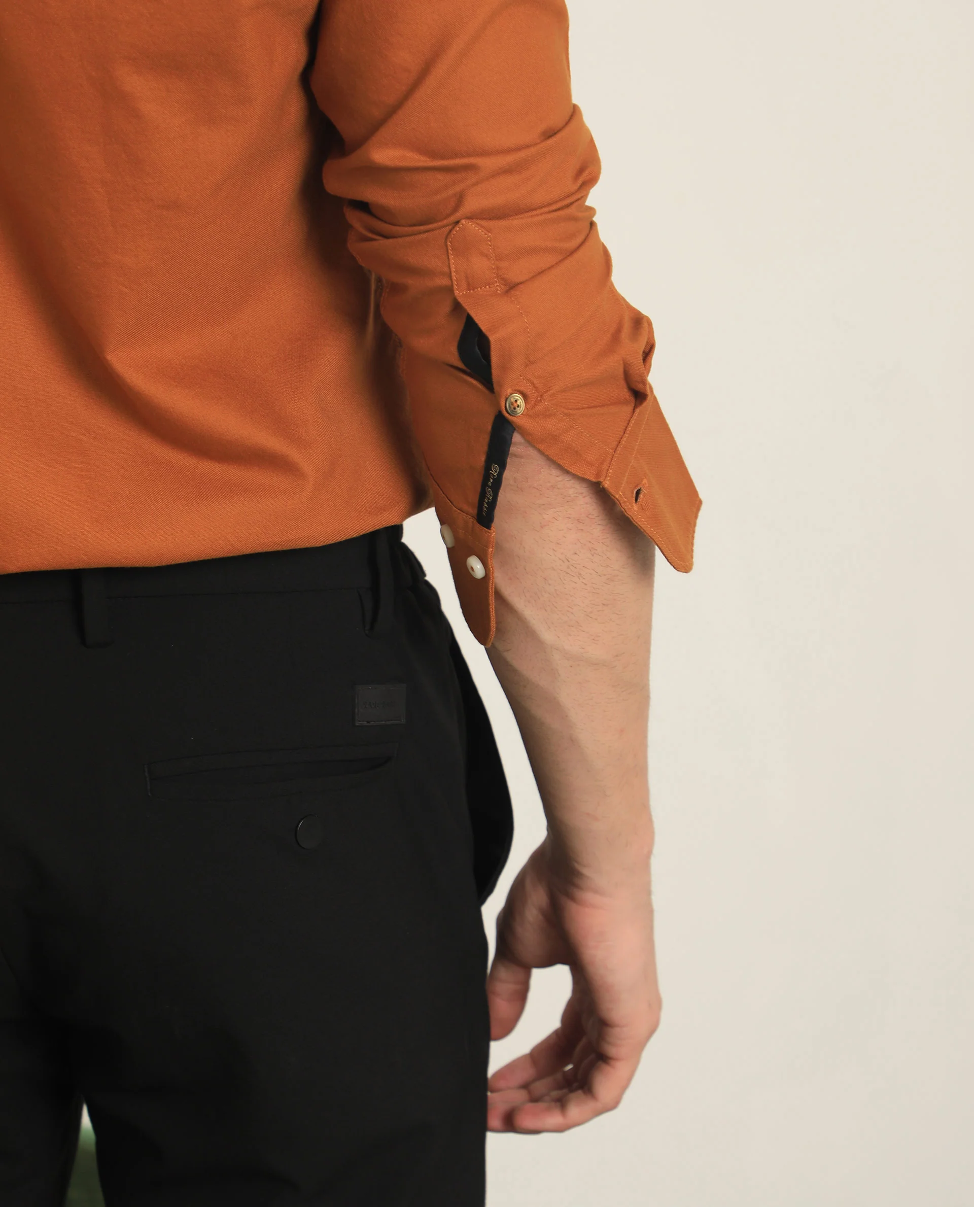 Rare Rabbit Men's Auxfo Rust Cotton Plain Regular Fit Full Sleeve Button-Down Collar Shirt - Image 4