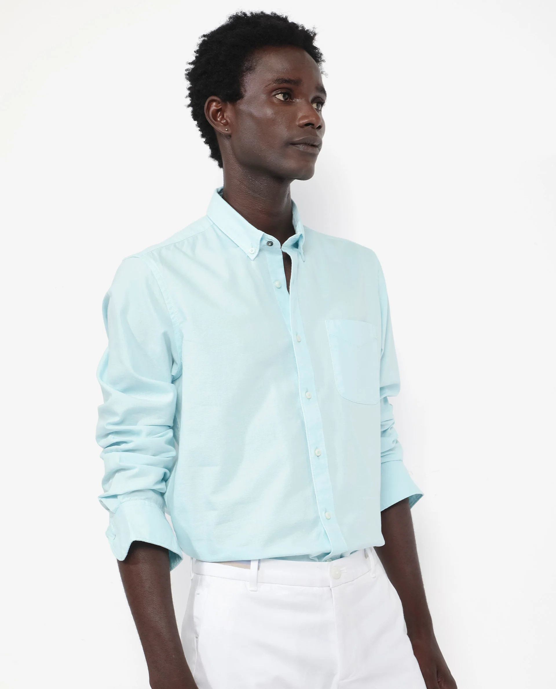 Rare Rabbit Men's Auxfo Turq Cotton Plain Regular Fit Full Sleeve Collared Shirt - Image 6