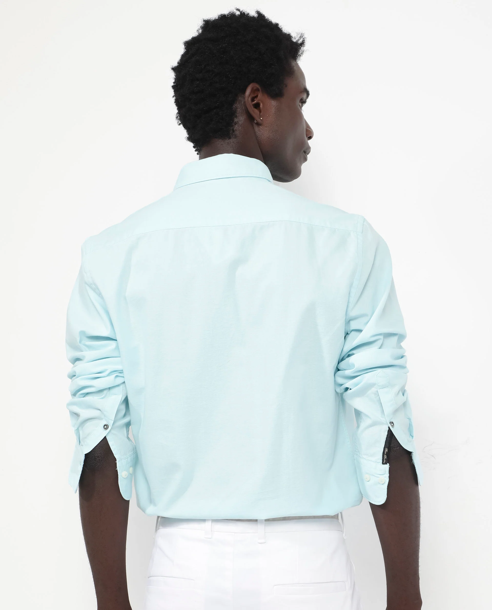 Rare Rabbit Men's Auxfo Turq Cotton Plain Regular Fit Full Sleeve Collared Shirt - Image 8