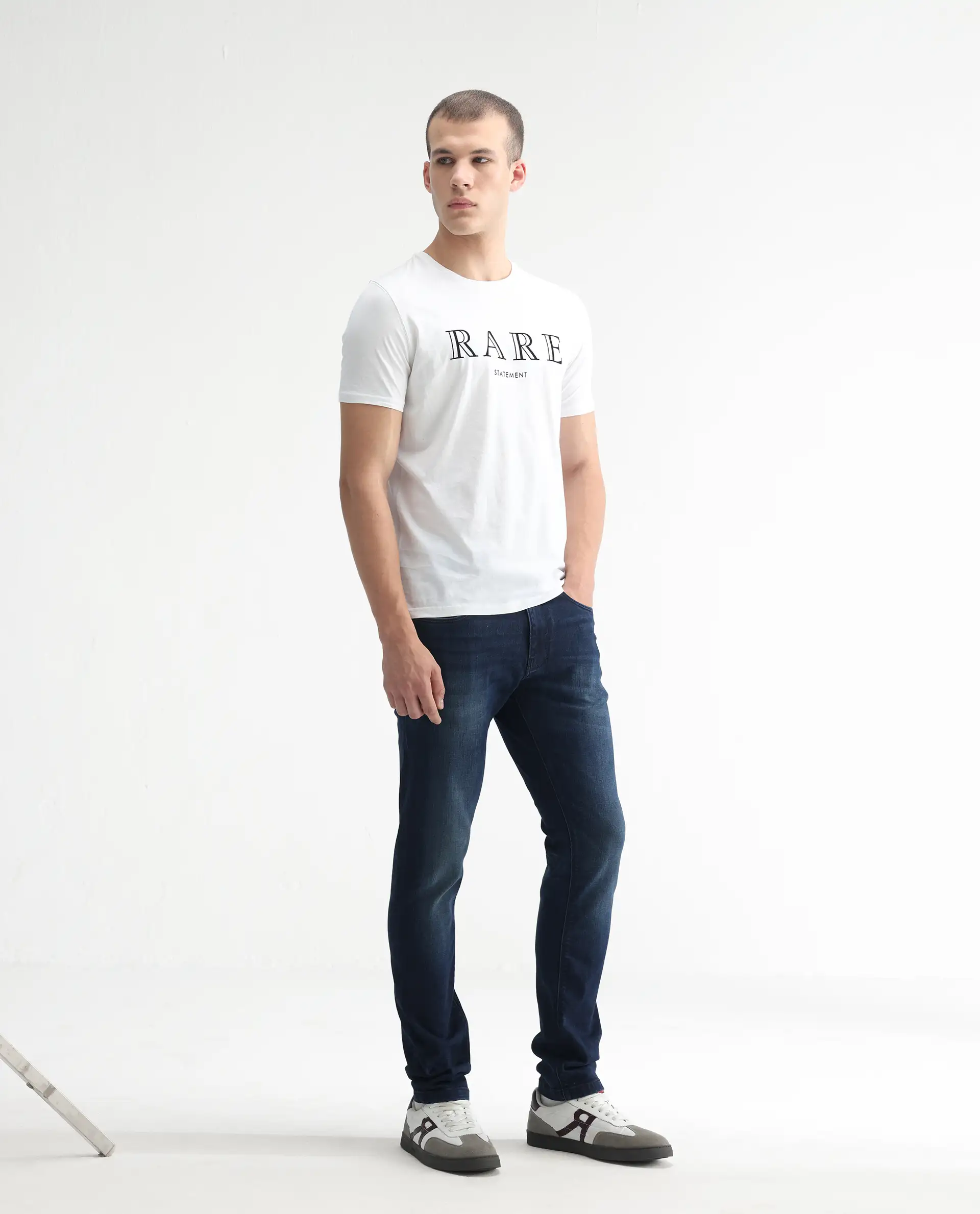 Rare Rabbit Men's Avalon Dark Blue Cotton Plain Hawk Slim Fit Jeans - Image 4