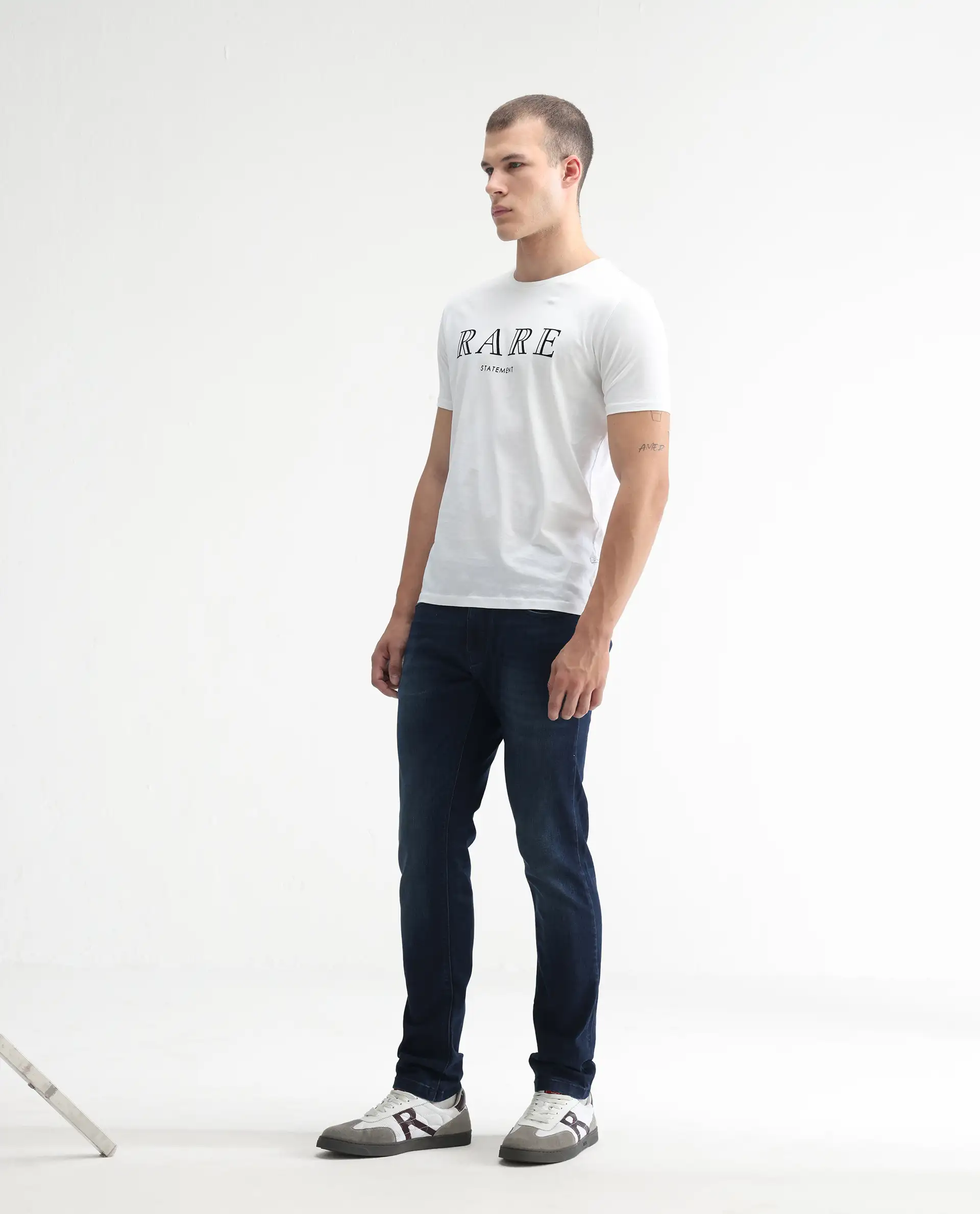 Rare Rabbit Men's Avalon Dark Blue Cotton Plain Hawk Slim Fit Jeans - Image 5